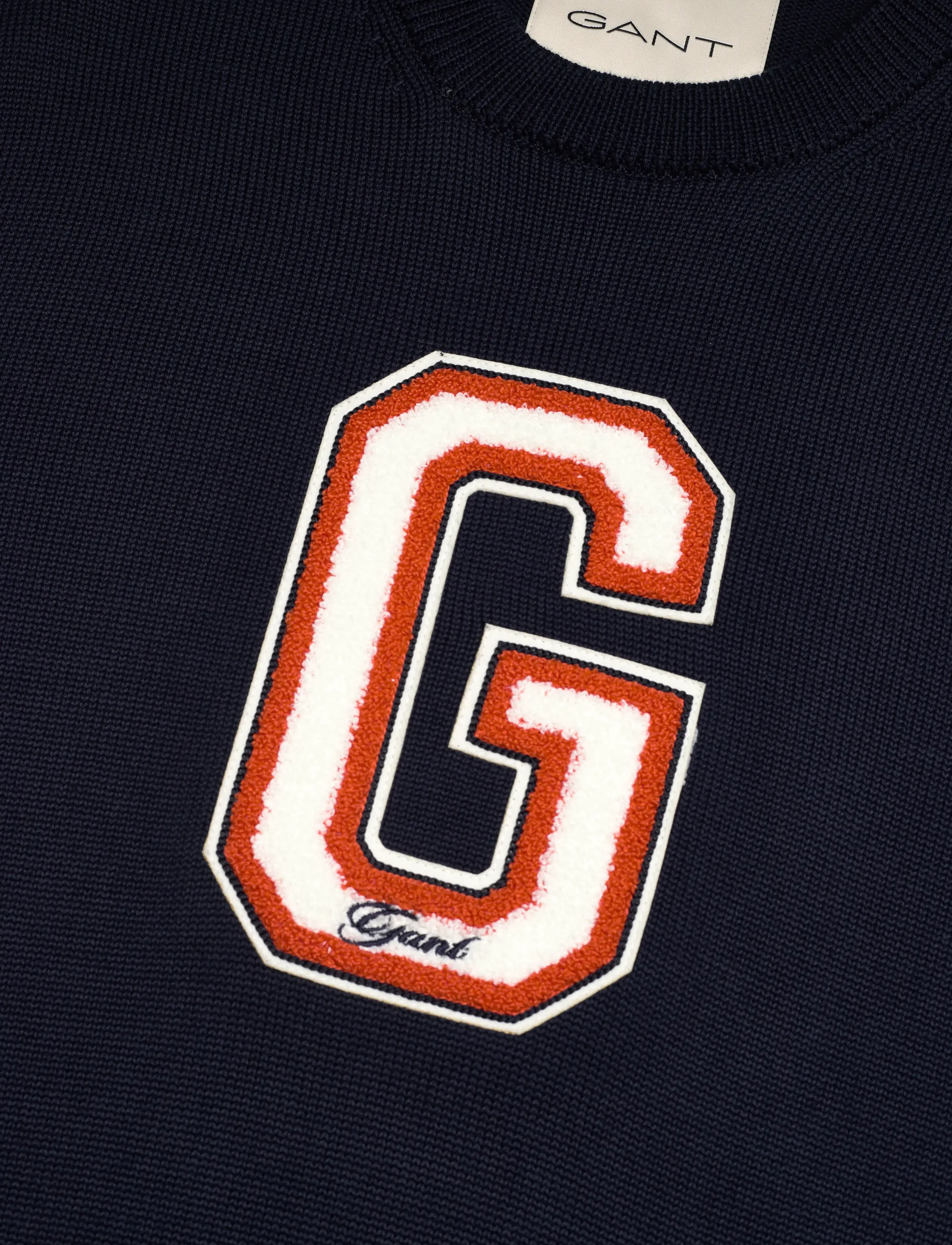 Gant - GRAPHIC BADGE C-NECK - Ümmarguse kaelusega kudumid - evening blue - 2