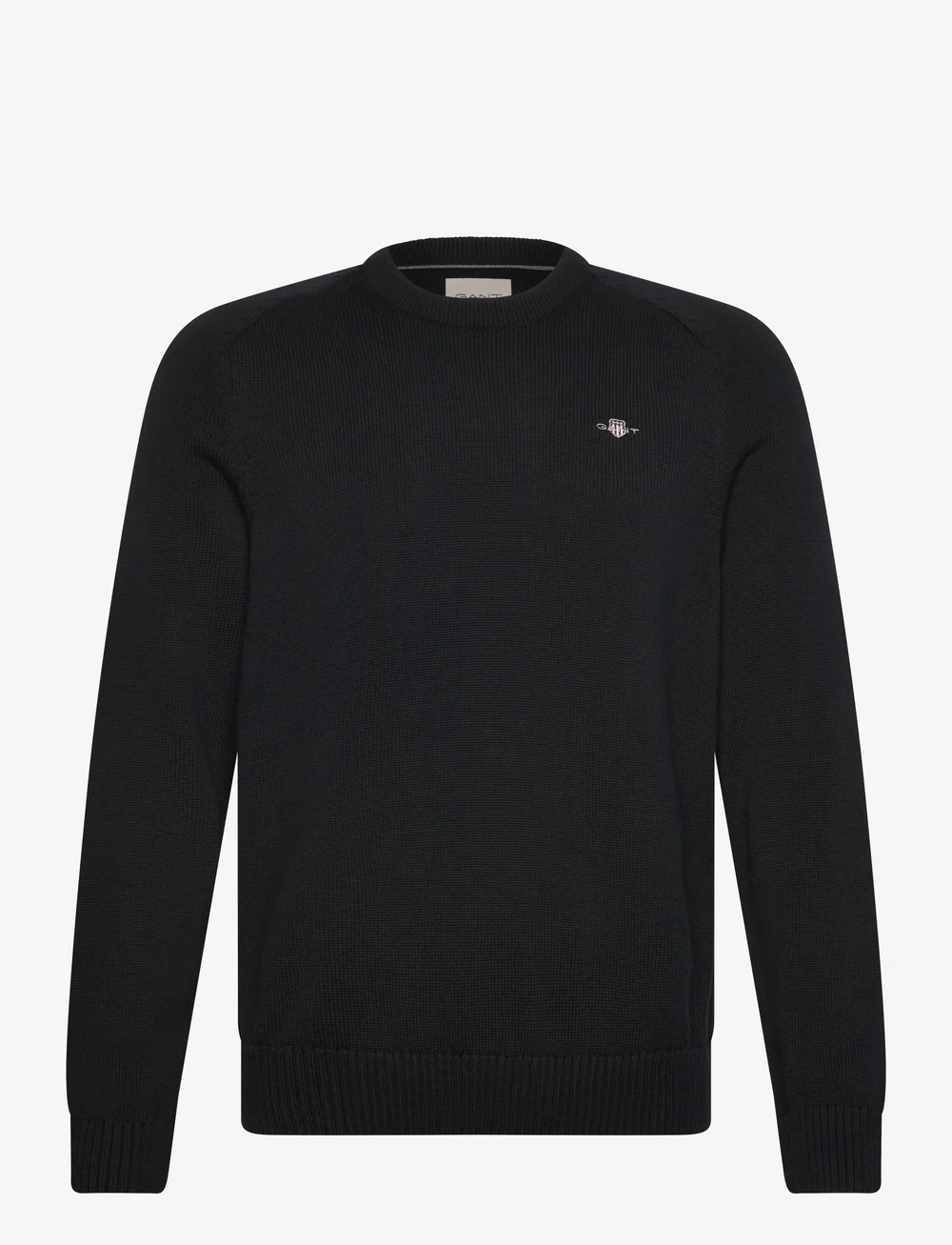 GANT - CASUAL COTTON C-NECK - Ümmarguse kaelusega kudumid - black - 0