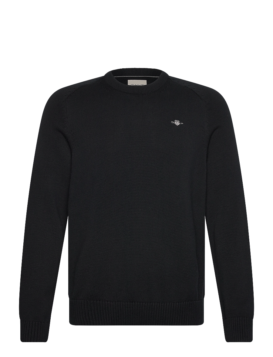 Gant - CASUAL COTTON C-NECK - rundhalsad - black - 0