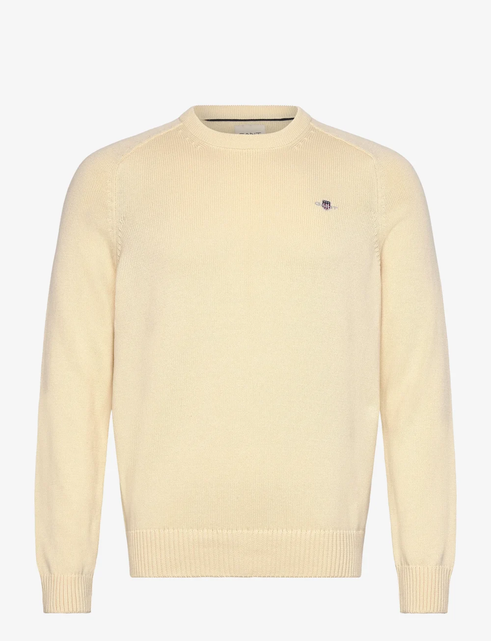 GANT - CASUAL COTTON C-NECK - Ümmarguse kaelusega kudumid - cream - 0