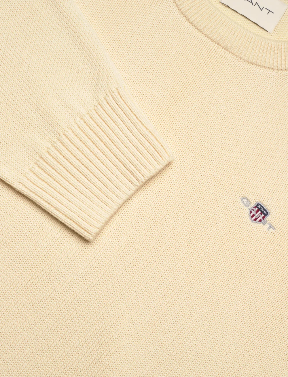GANT - CASUAL COTTON C-NECK - Ümmarguse kaelusega kudumid - cream - 2