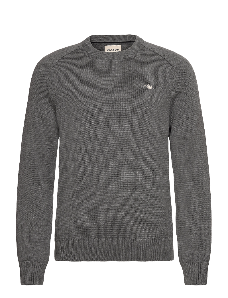 GANT - CASUAL COTTON C-NECK - rundhalsad - dark grey melange - 0
