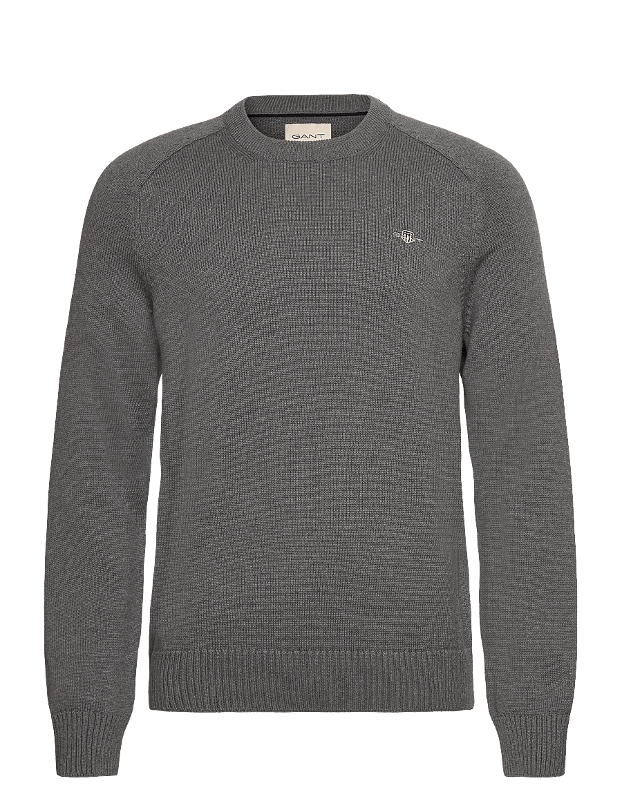 Gant - CASUAL COTTON C-NECK - rund hals - dark grey melange - 0