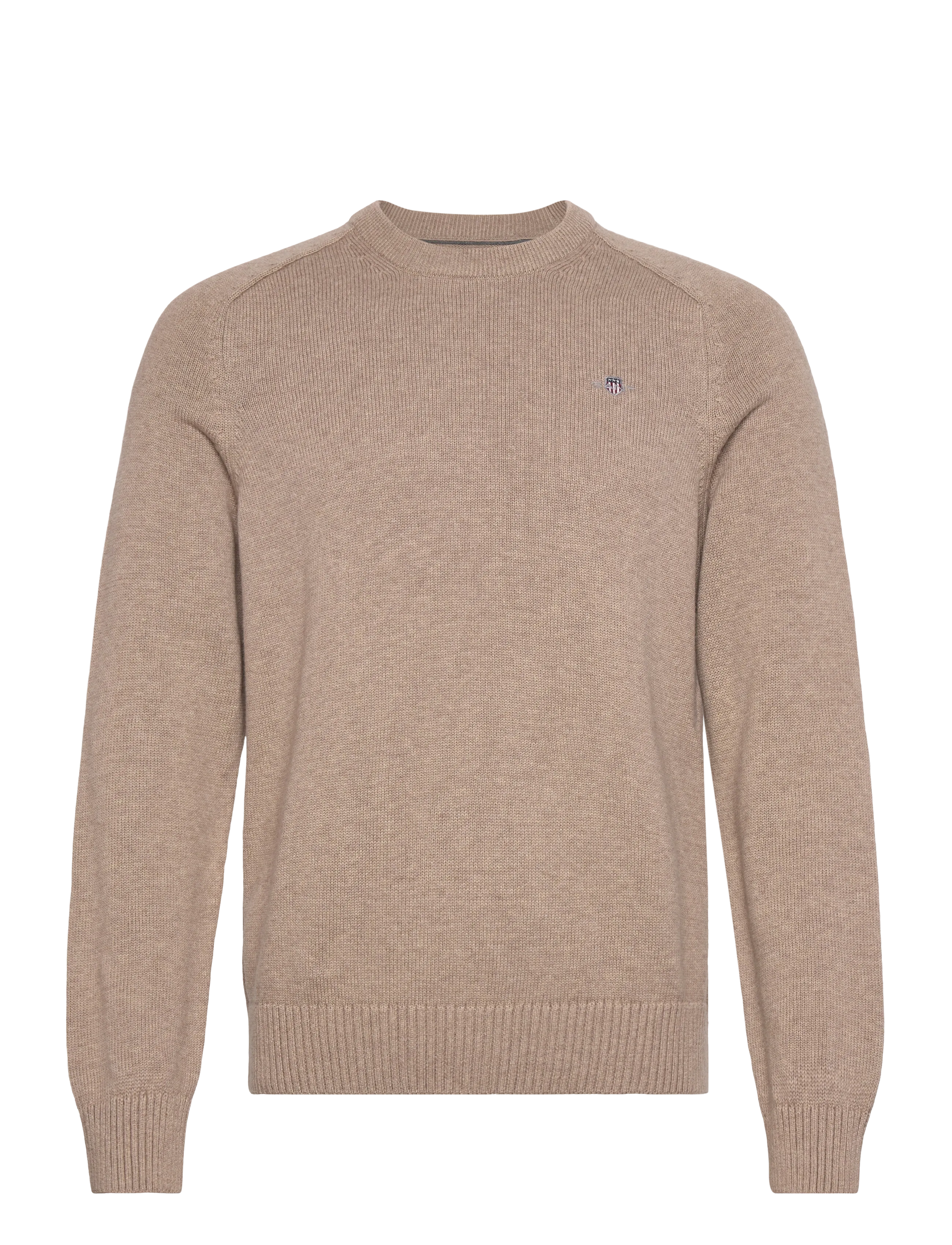 Gant CASUAL COTTON C-NECK - Kleidung - DK. SAND MELANGE / beige