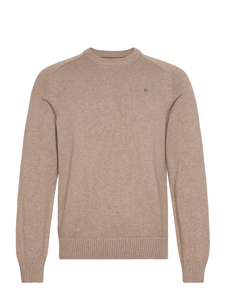 Gant - CASUAL COTTON C-NECK - pulls col rond - dk. sand melange - 0