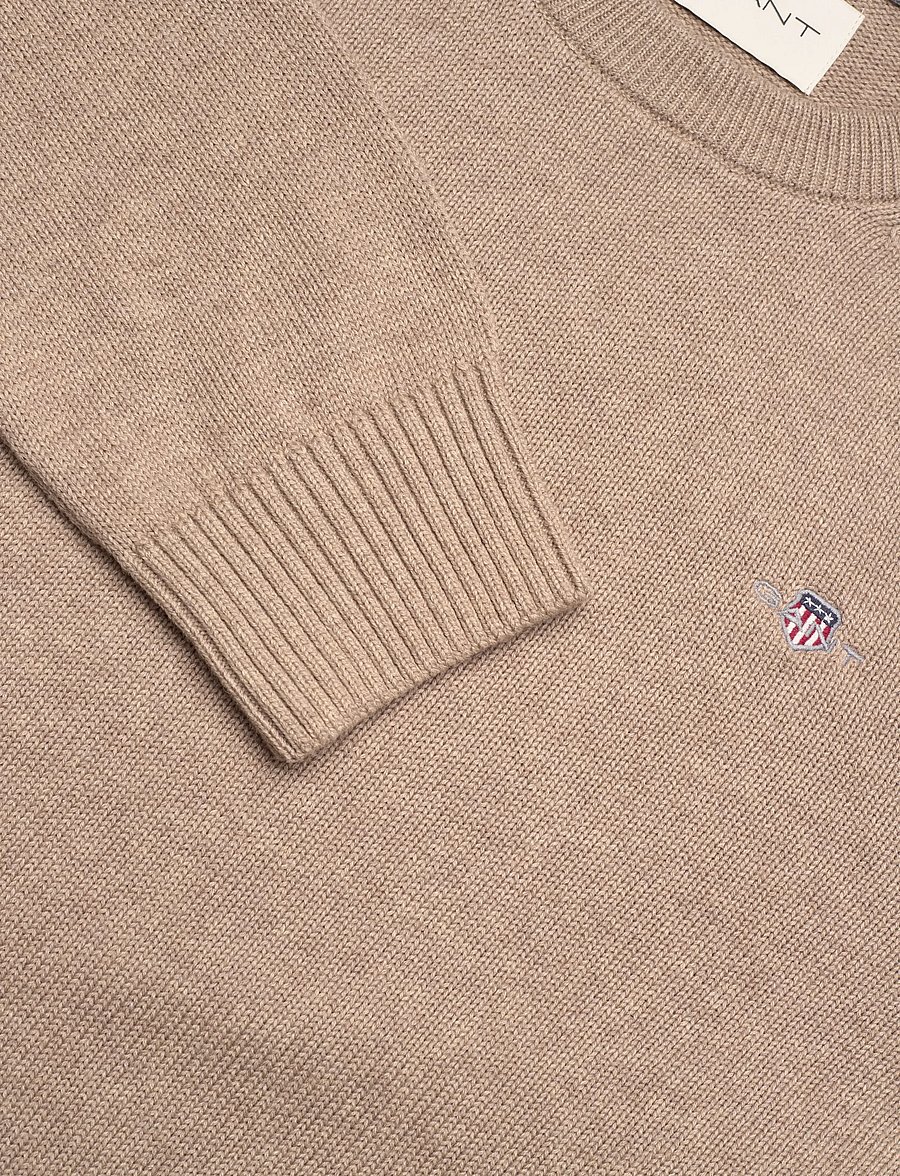 Gant - CASUAL COTTON C-NECK - pulls col rond - dk. sand melange - 2