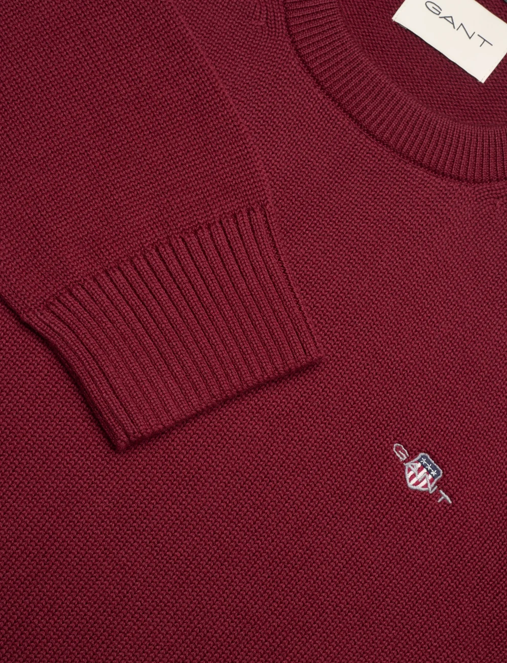 GANT - CASUAL COTTON C-NECK - Ümmarguse kaelusega kudumid - plumped red - 2