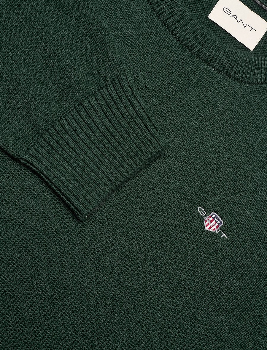 Gant - CASUAL COTTON C-NECK - rund hals - tartan green - 2