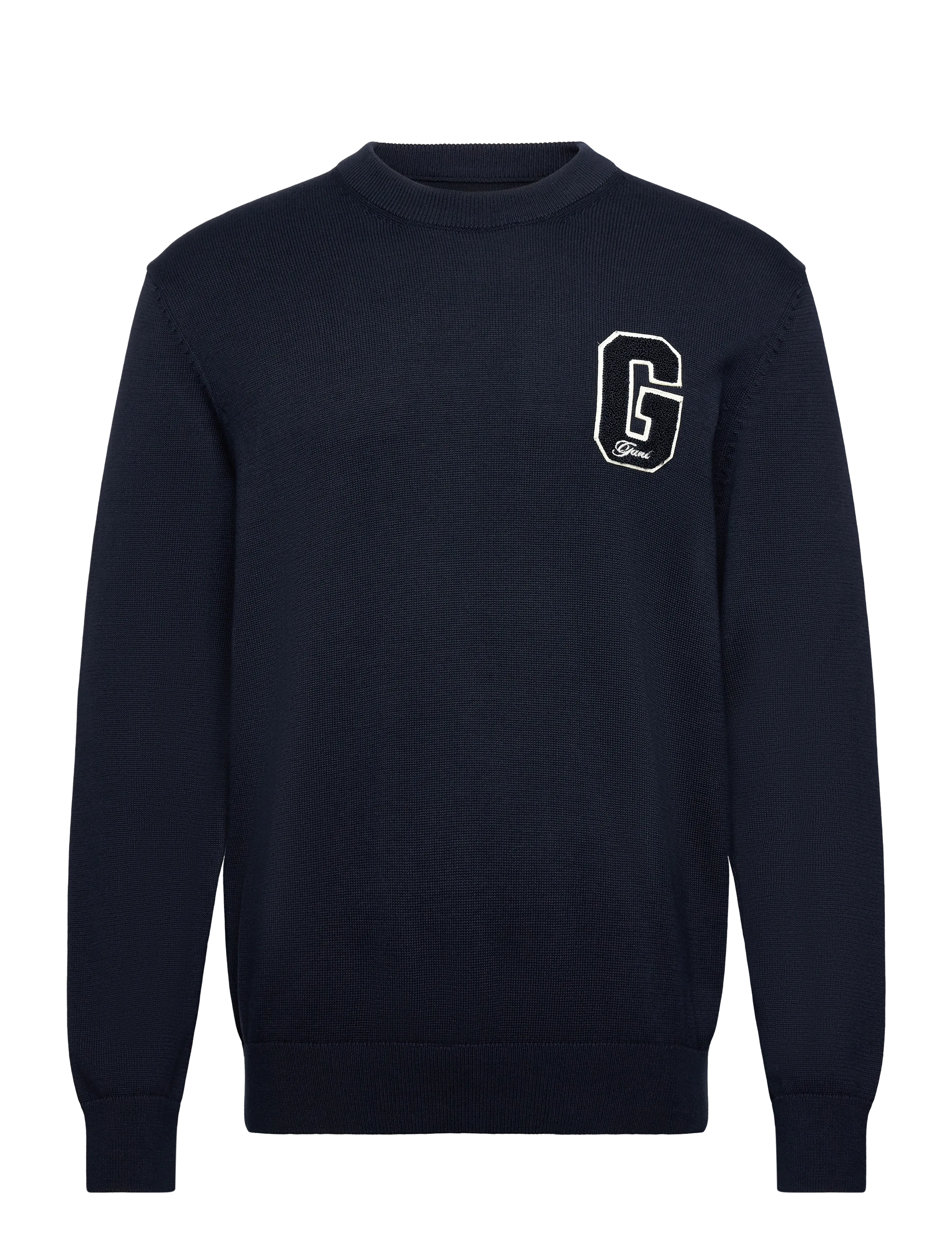 Gant Small Graphic Badge C-Neck, XL, Navy, Strik > Runde Halse, Herre
