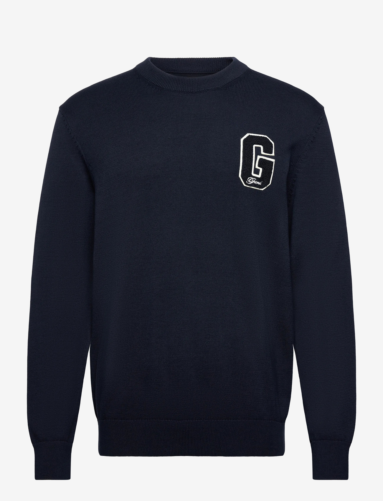 GANT - SMALL GRAPHIC BADGE C-NECK - rund hals - evening blue - 0