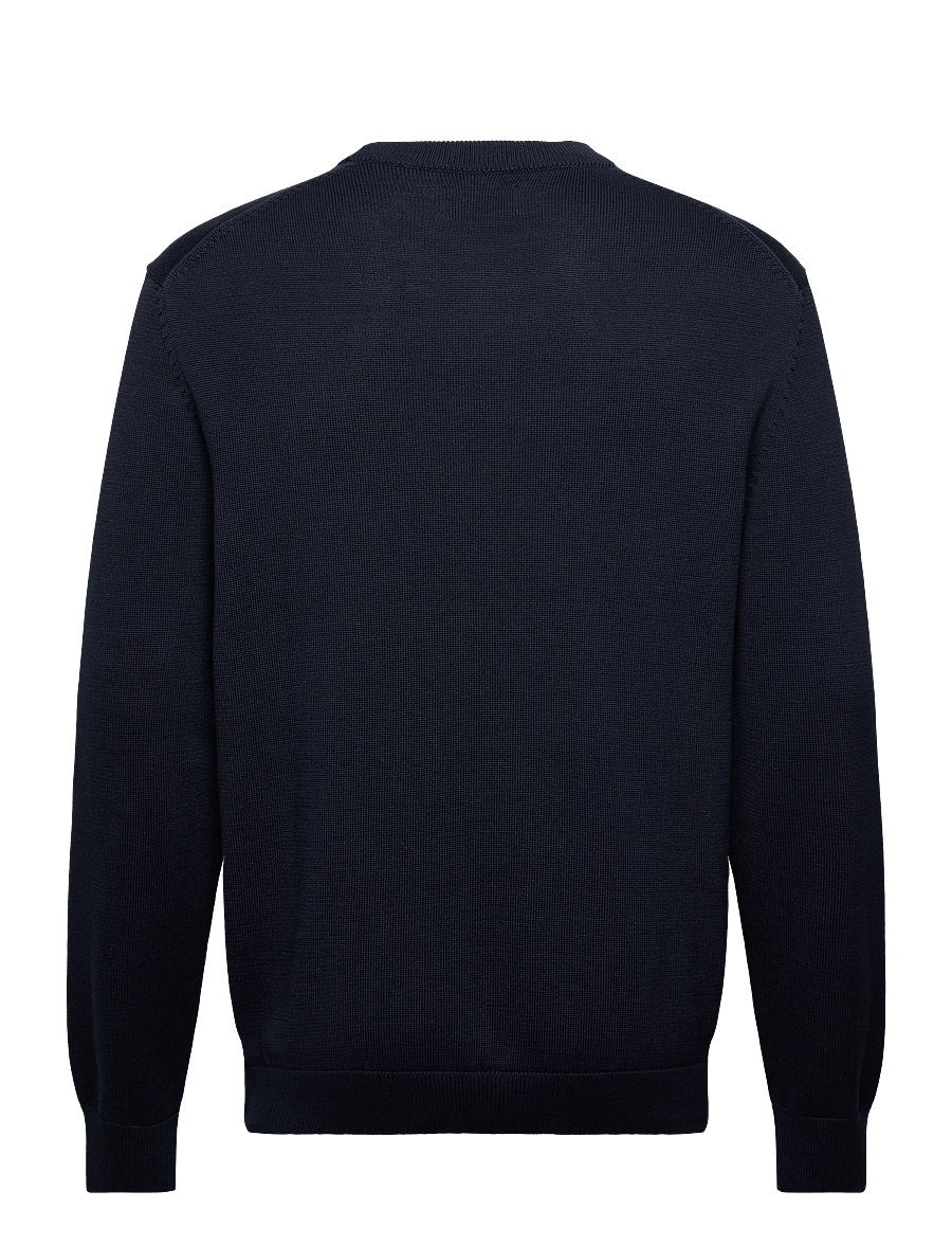 Gant - SMALL GRAPHIC BADGE C-NECK - Ümmarguse kaelusega kudumid - evening blue - 1