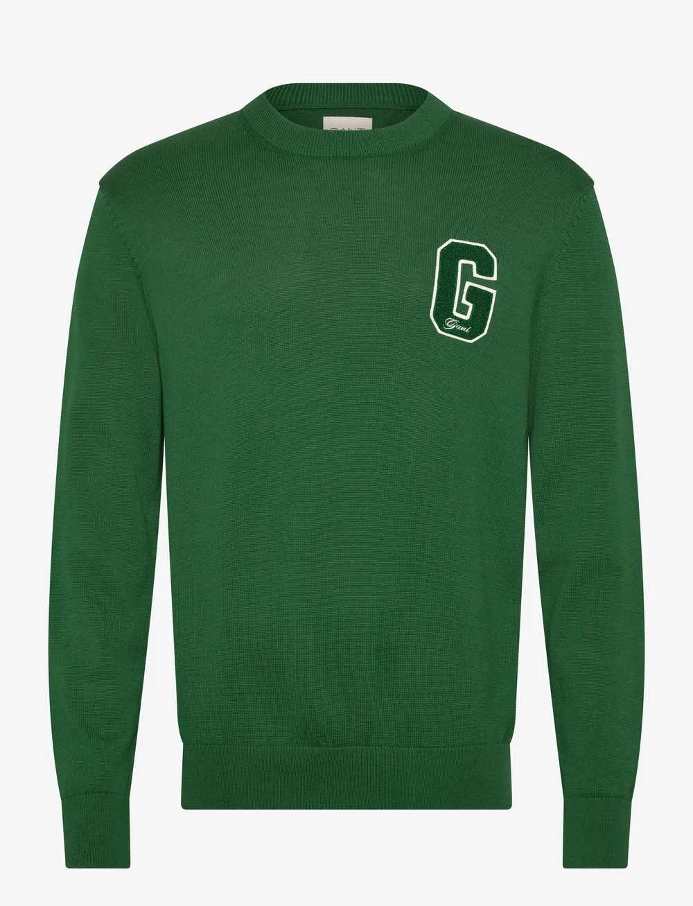 GANT - SMALL GRAPHIC BADGE C-NECK - Ümmarguse kaelusega kudumid - forest green - 0