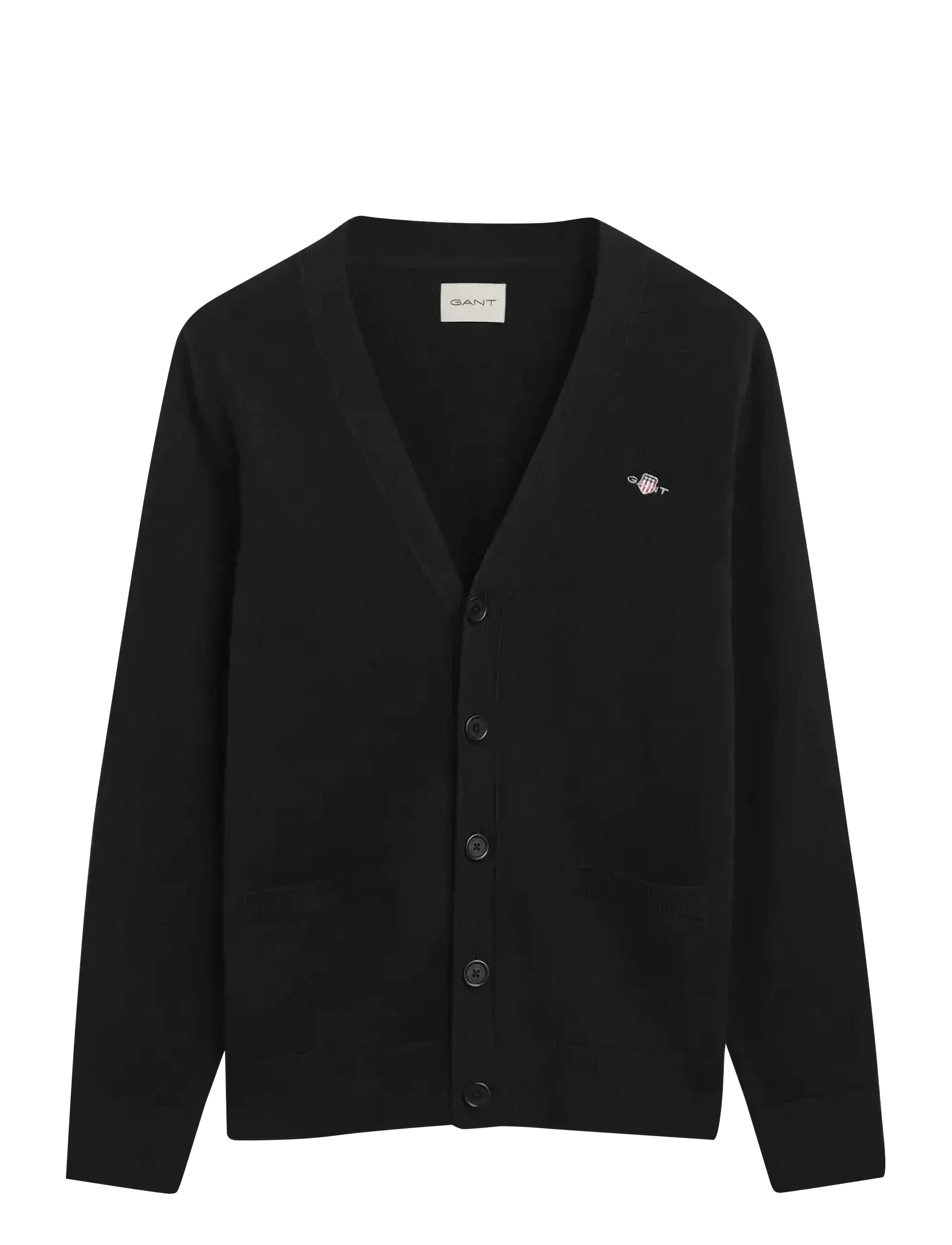 Gant CASUAL COTTON CARDIGAN - Cardigans - BLACK / black