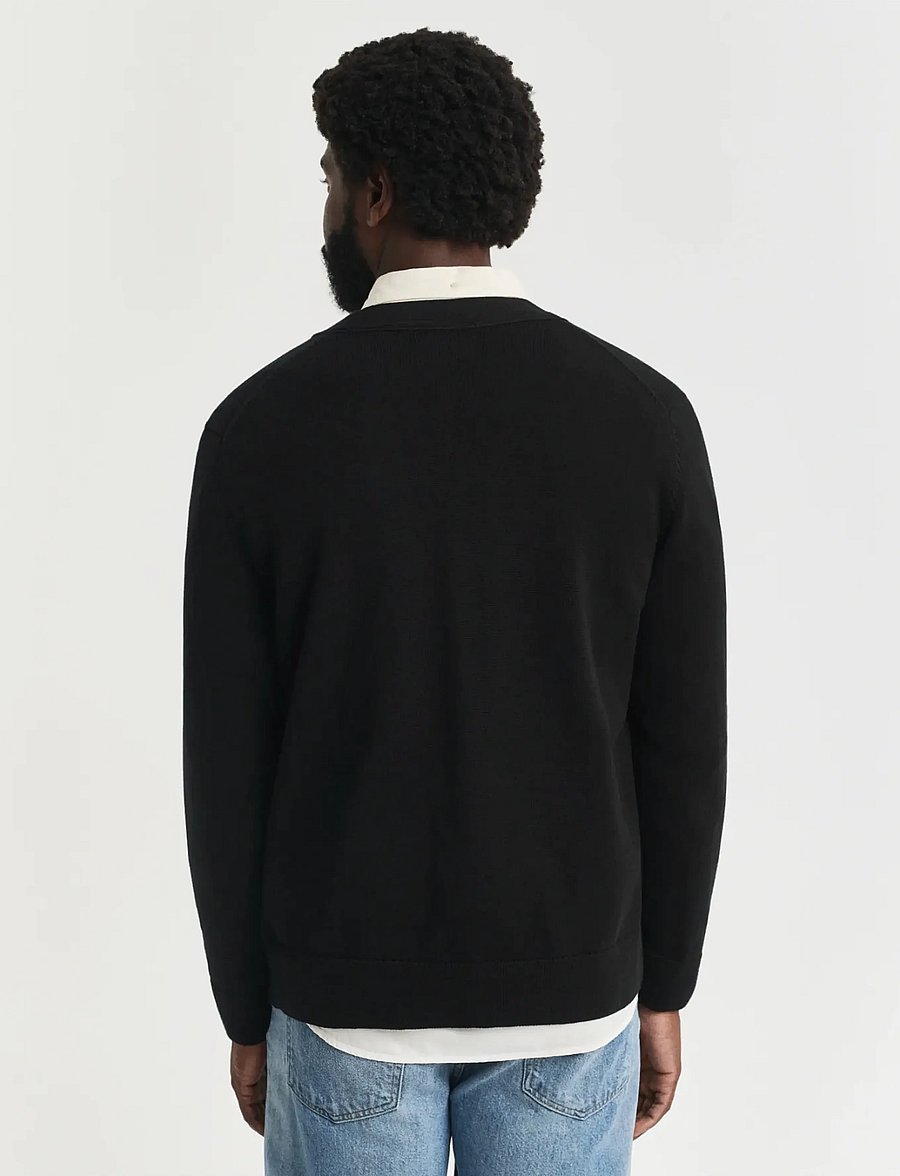 Gant - CASUAL COTTON CARDIGAN - cardigans - black - 2