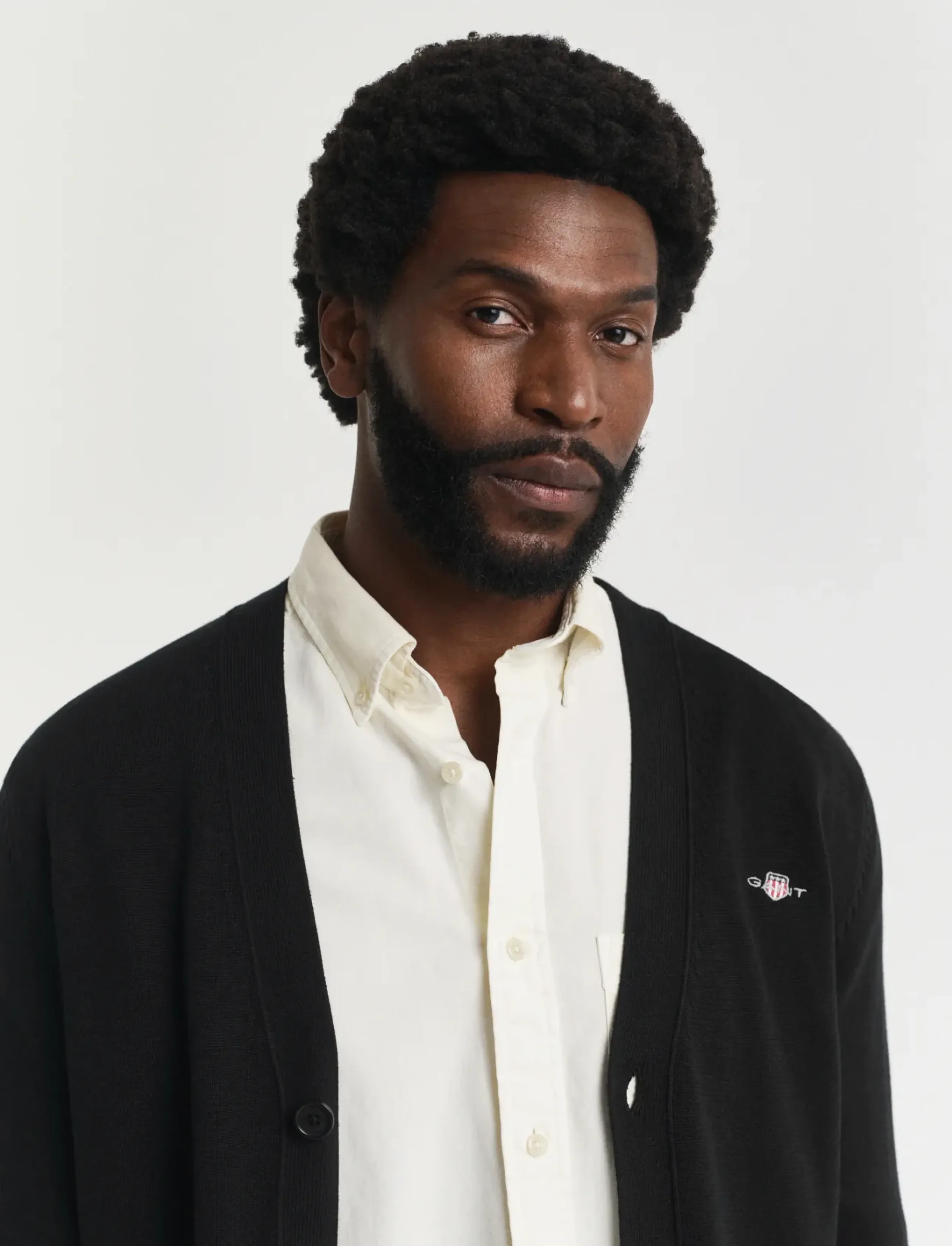 Gant - CASUAL COTTON CARDIGAN - cardigans - black - 3