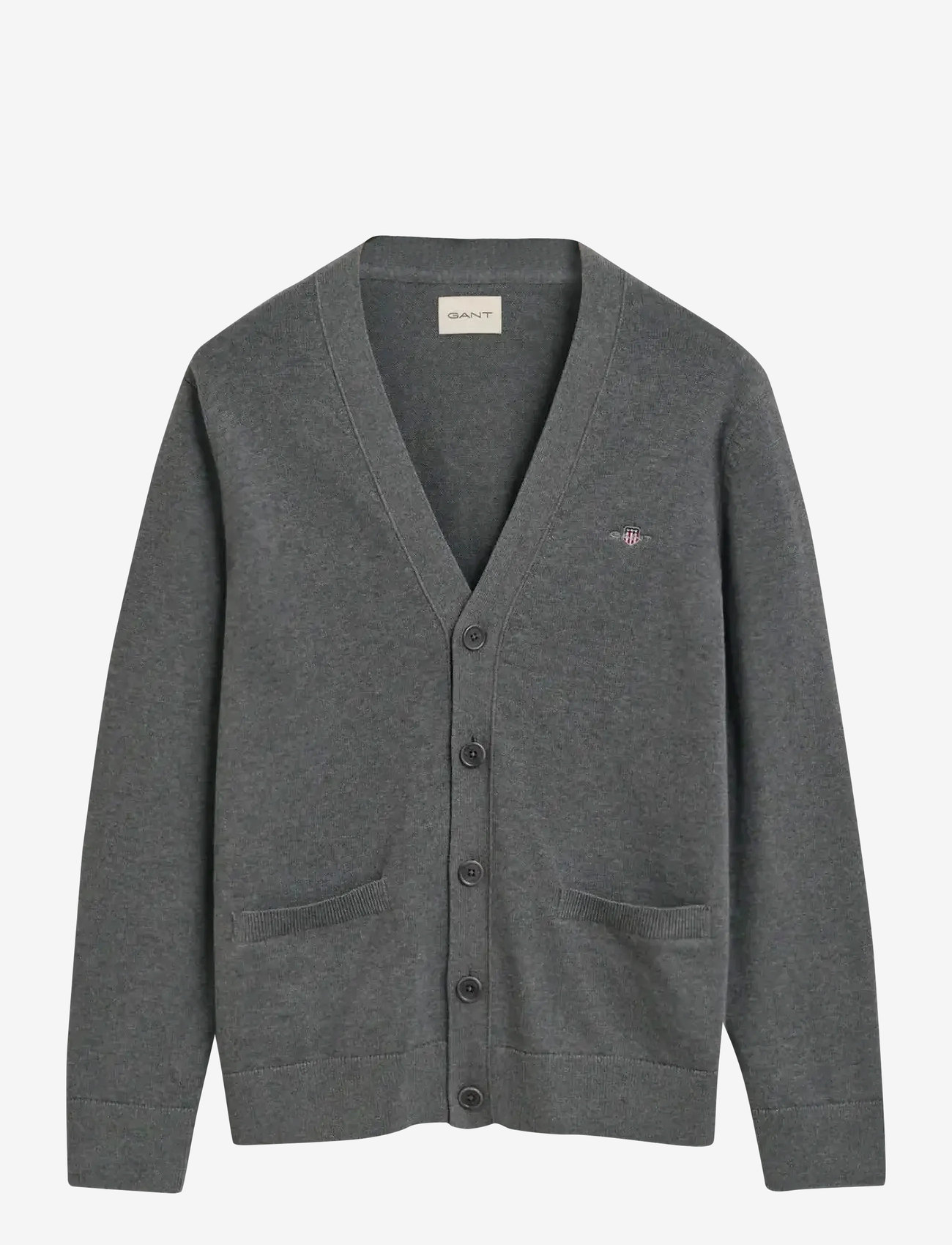 GANT - CASUAL COTTON CARDIGAN - koftor - dark grey melange - 1