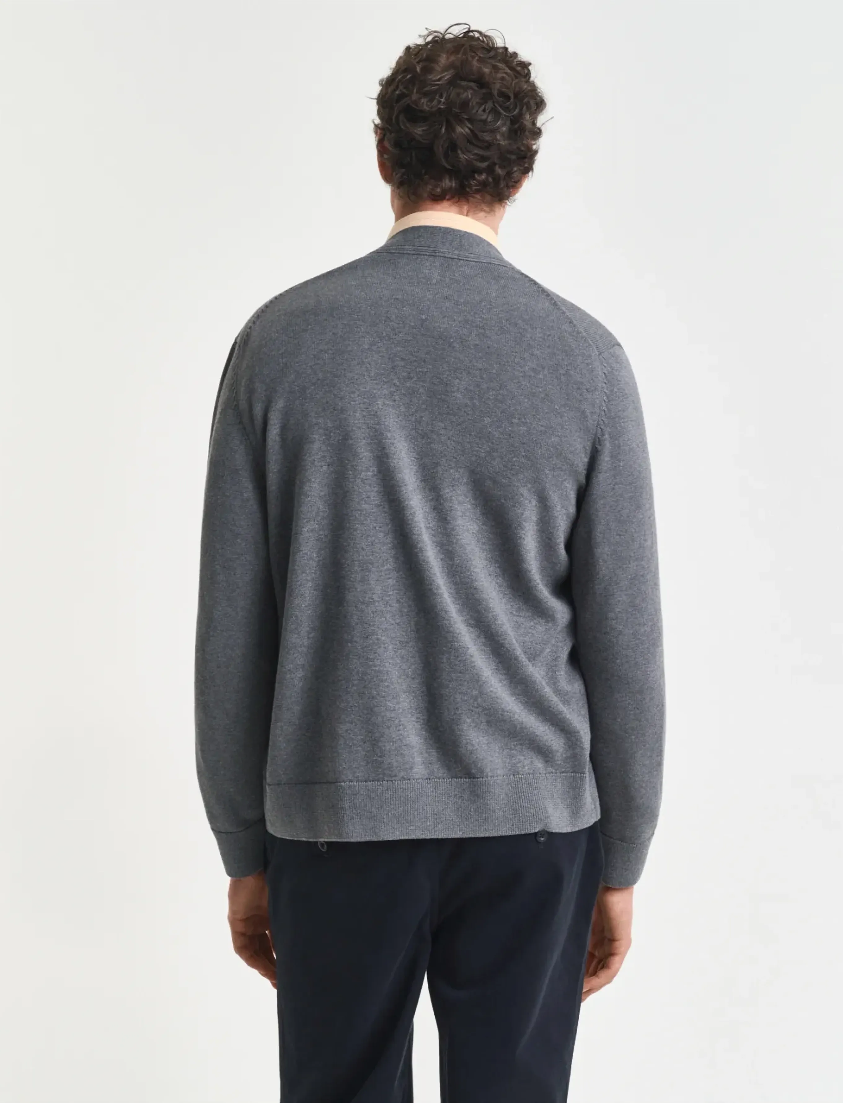 Gant - CASUAL COTTON CARDIGAN - koftor - dark grey melange - 2