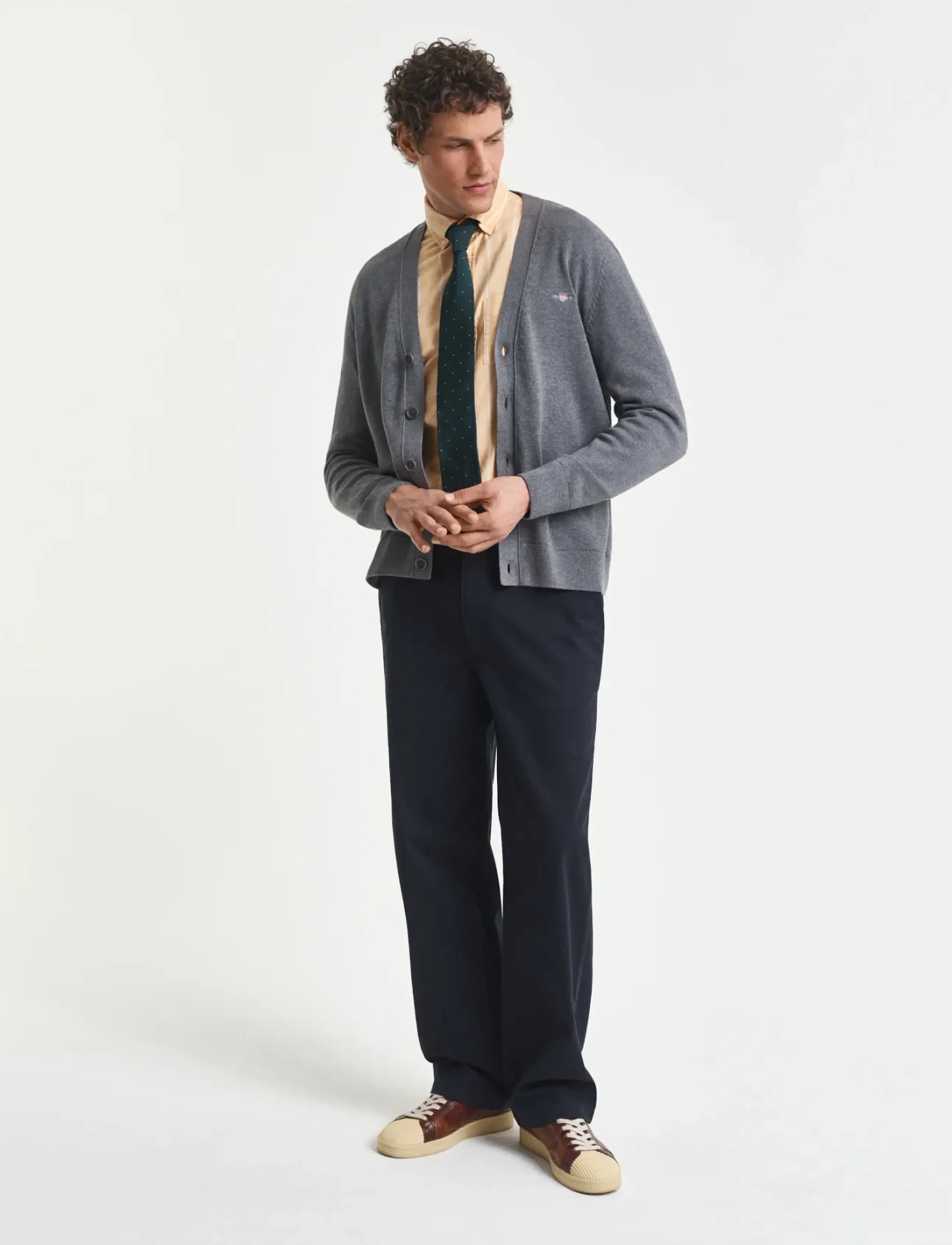 Gant - CASUAL COTTON CARDIGAN - koftor - dark grey melange - 3