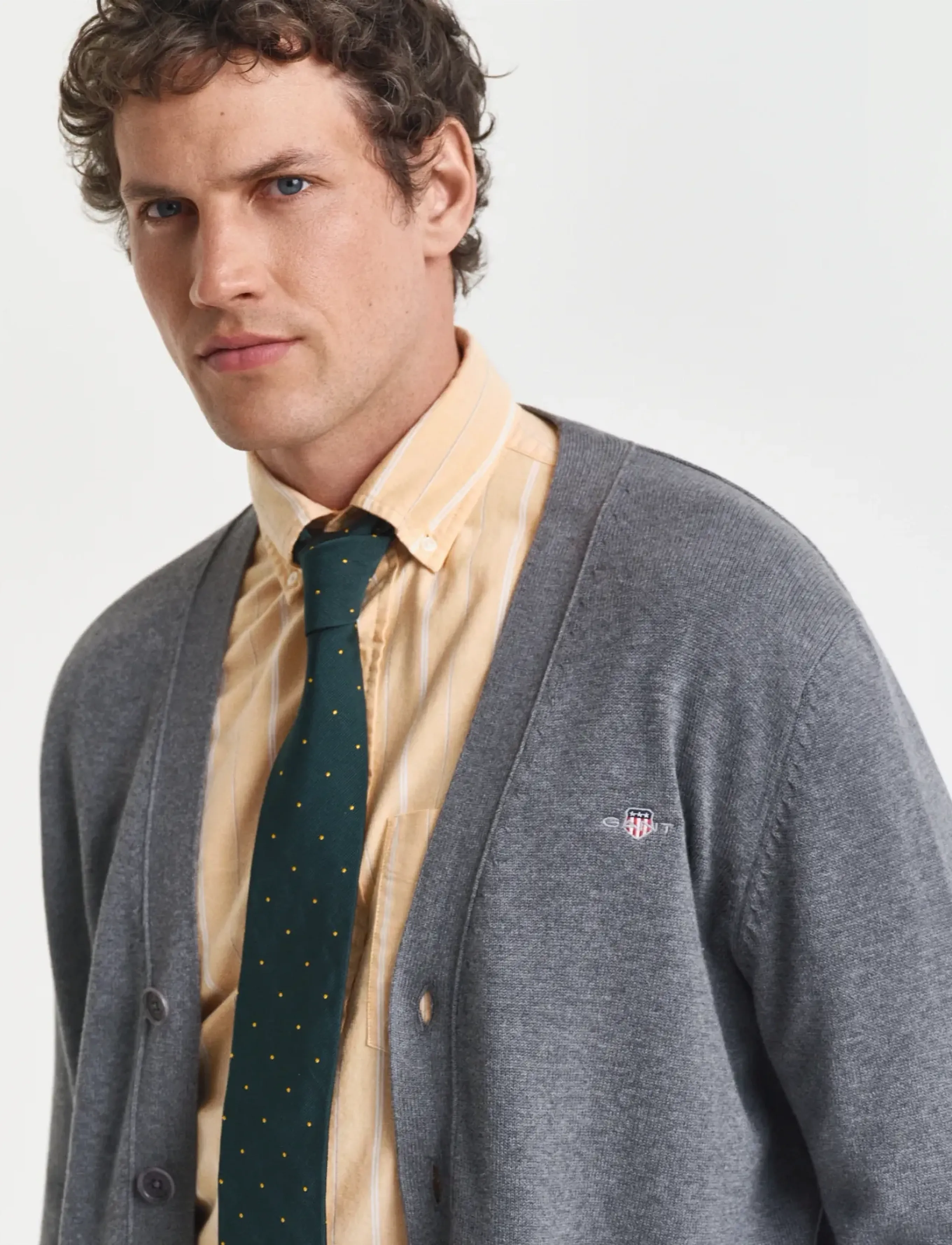 Gant - CASUAL COTTON CARDIGAN - koftor - dark grey melange - 4
