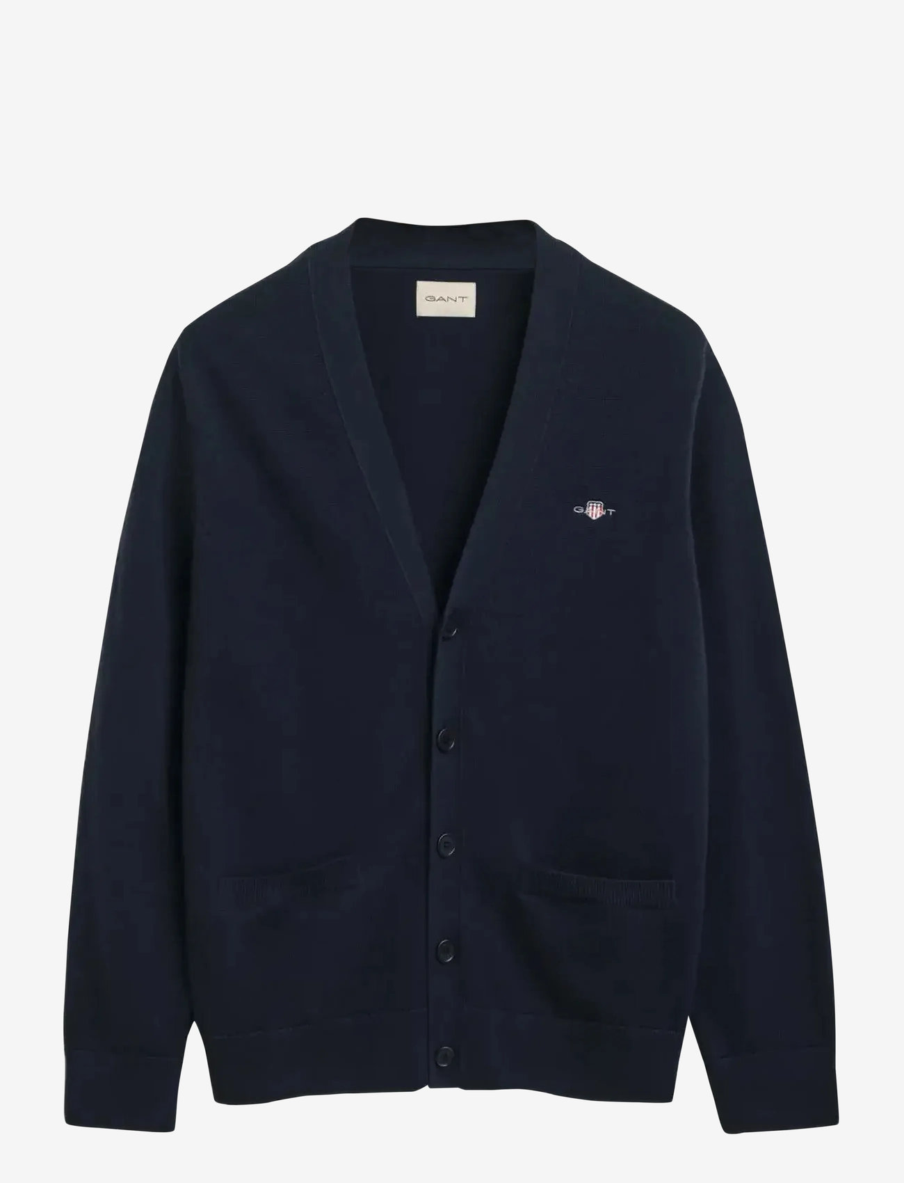 GANT - CASUAL COTTON CARDIGAN - cardigans - evening blue - 1