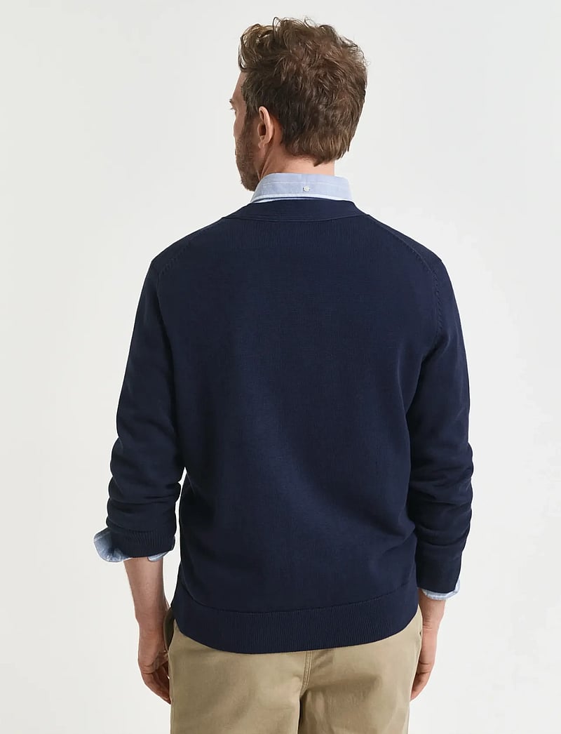 GANT - CASUAL COTTON CARDIGAN - cardigans - evening blue - 2