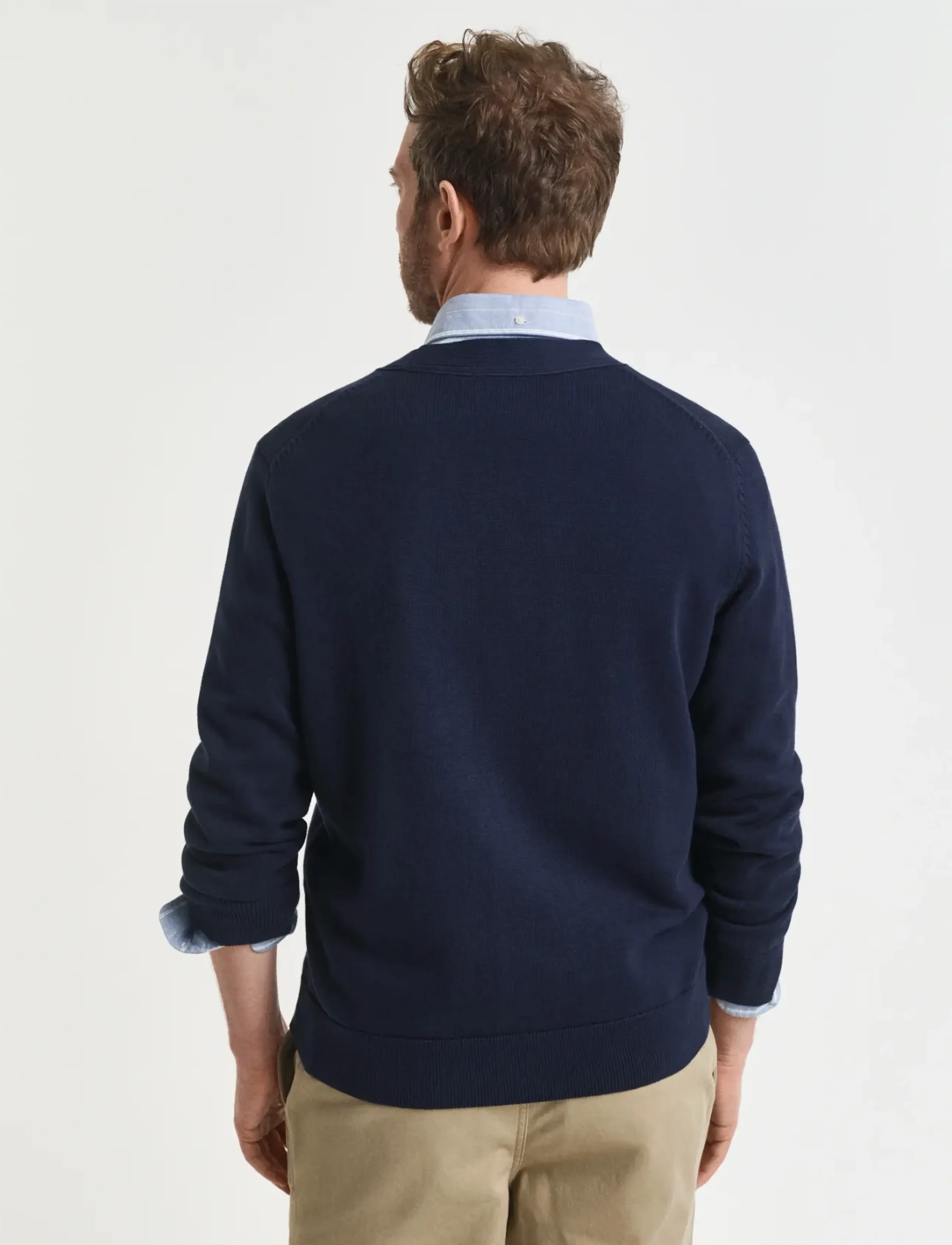 Gant - CASUAL COTTON CARDIGAN - cardigans - evening blue - 2