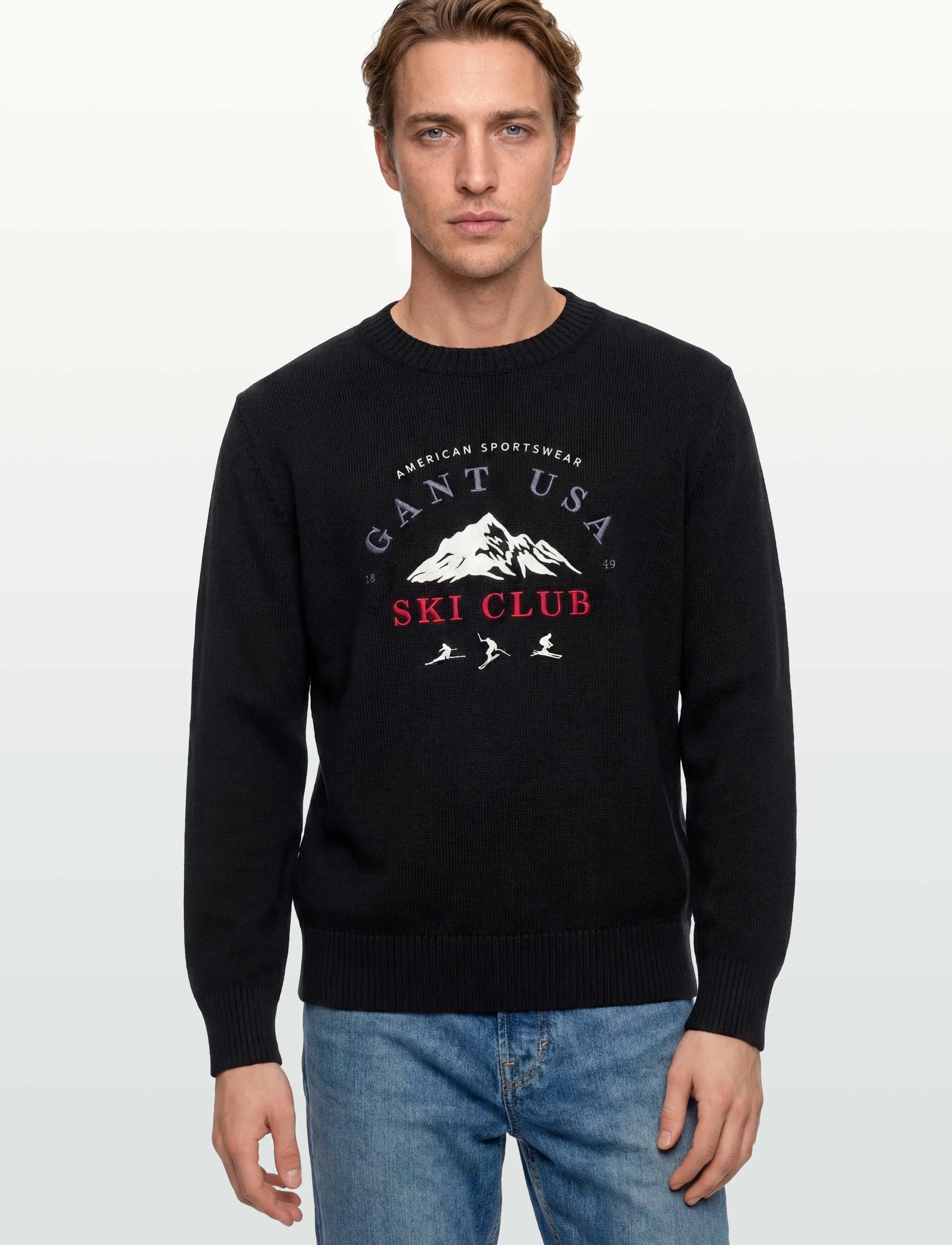 Gant - EMBROIDERED GRAPHIC C-NECK - rundhals - black - 3