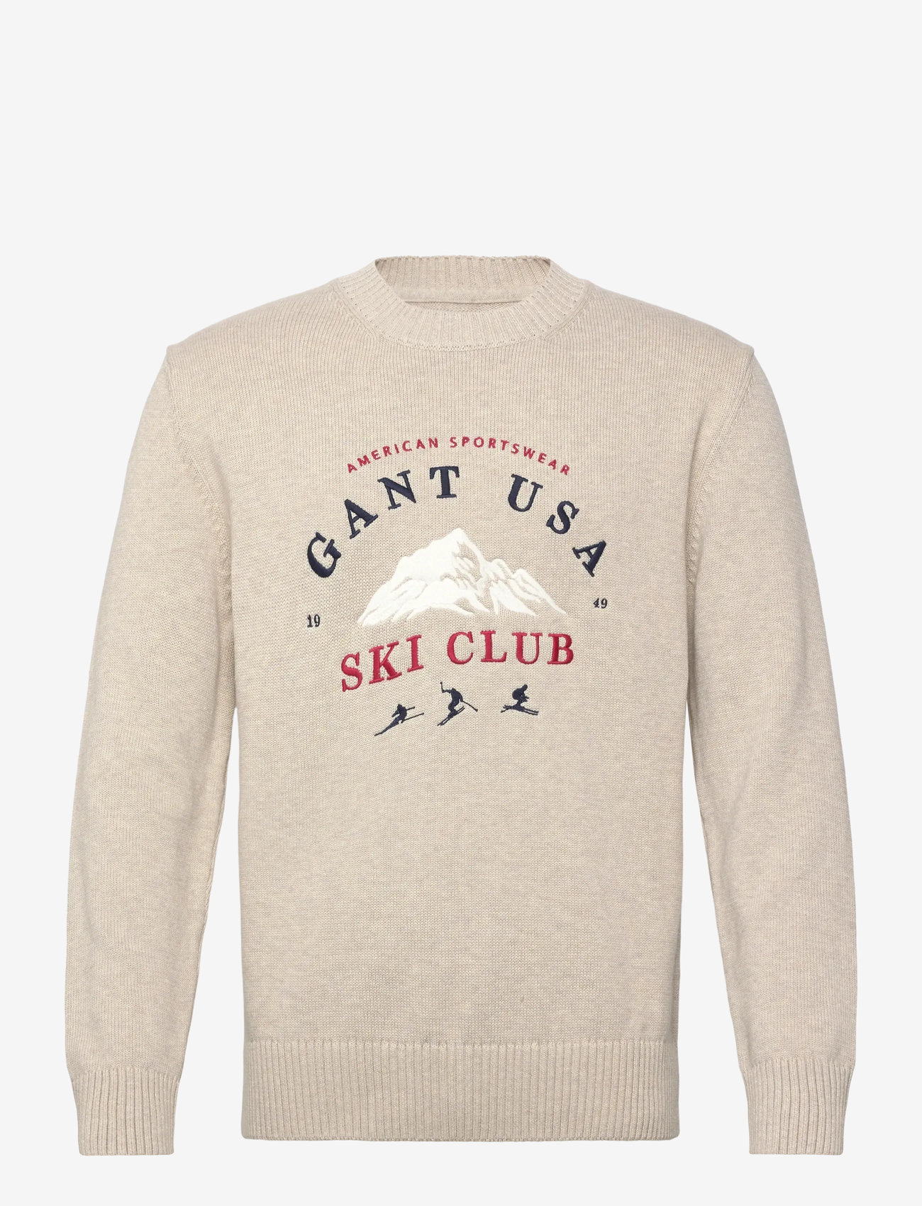 GANT - EMBROIDERED GRAPHIC C-NECK - rund hals - seed melange - 0