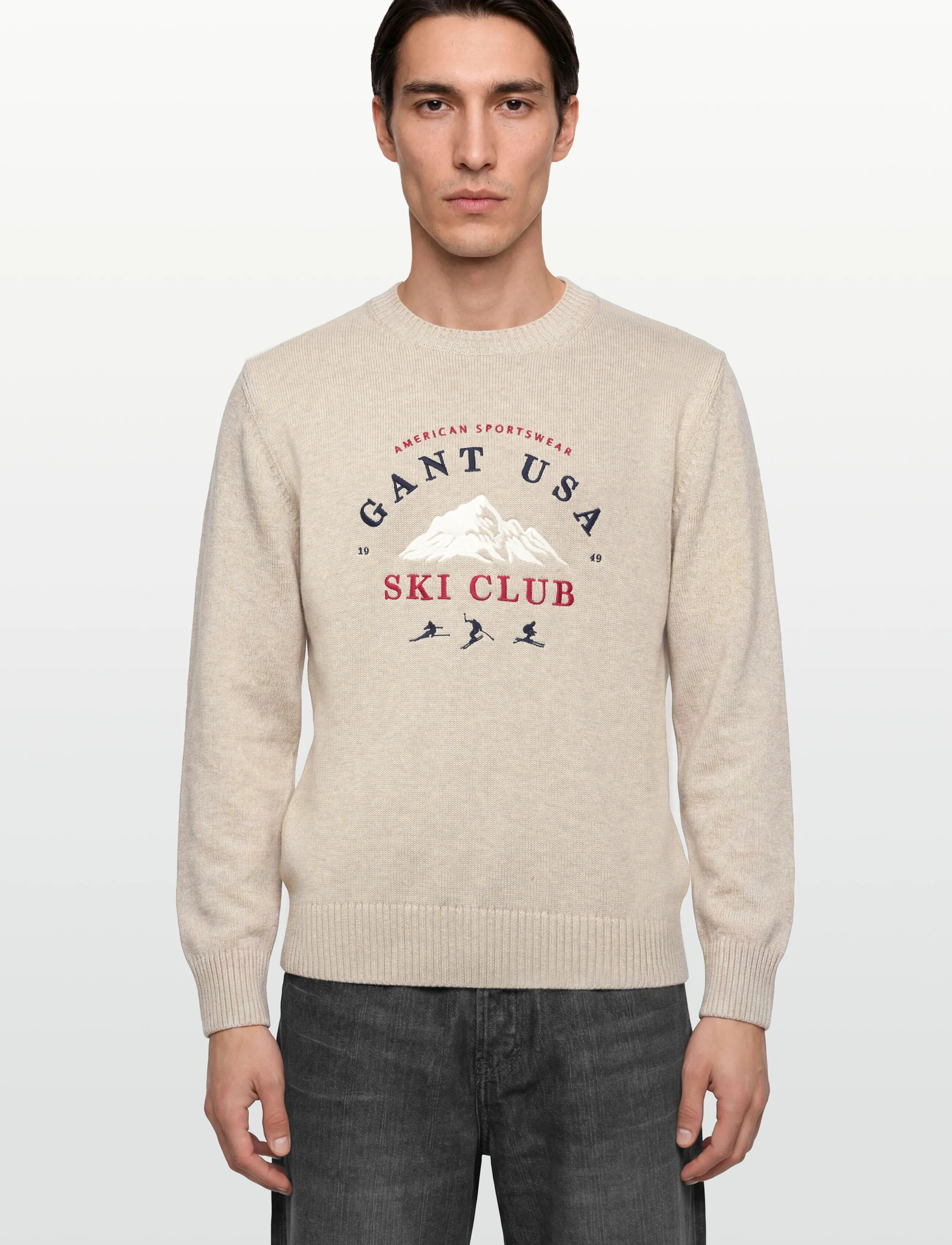 Gant - EMBROIDERED GRAPHIC C-NECK - rundhalsad - seed melange - 3