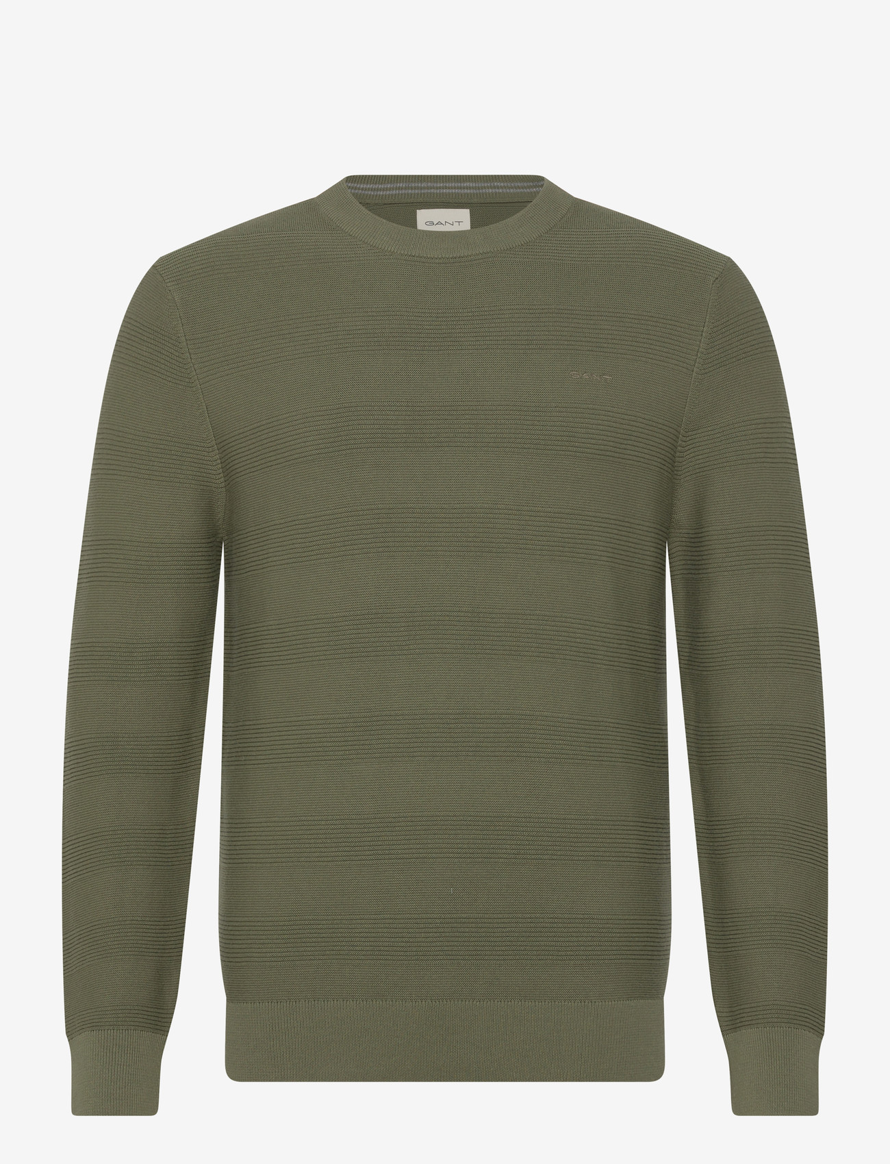 Gant - COTTON TEXTURE C-NECK - rund hals - dry herb green - 1