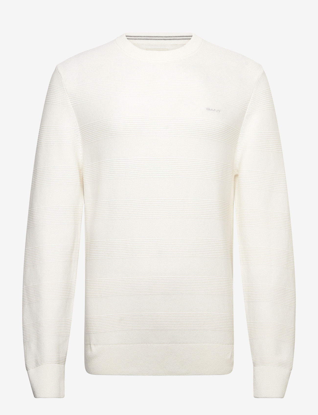 GANT - COTTON TEXTURE C-NECK - rund hals - eggshell - 0