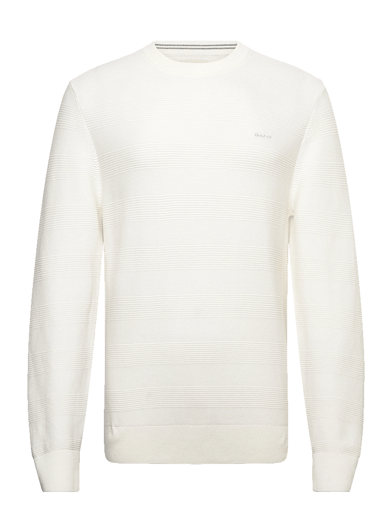 GANT - COTTON TEXTURE C-NECK - rund hals - eggshell - 0