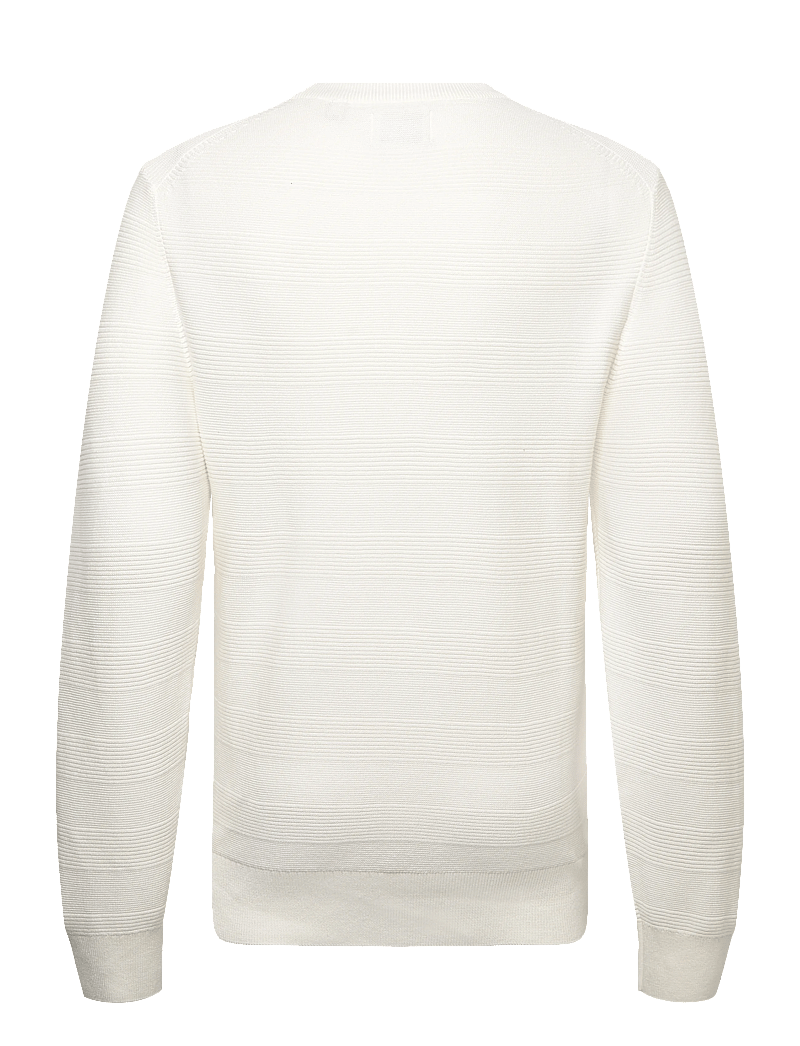 GANT - COTTON TEXTURE C-NECK - rund hals - eggshell - 1