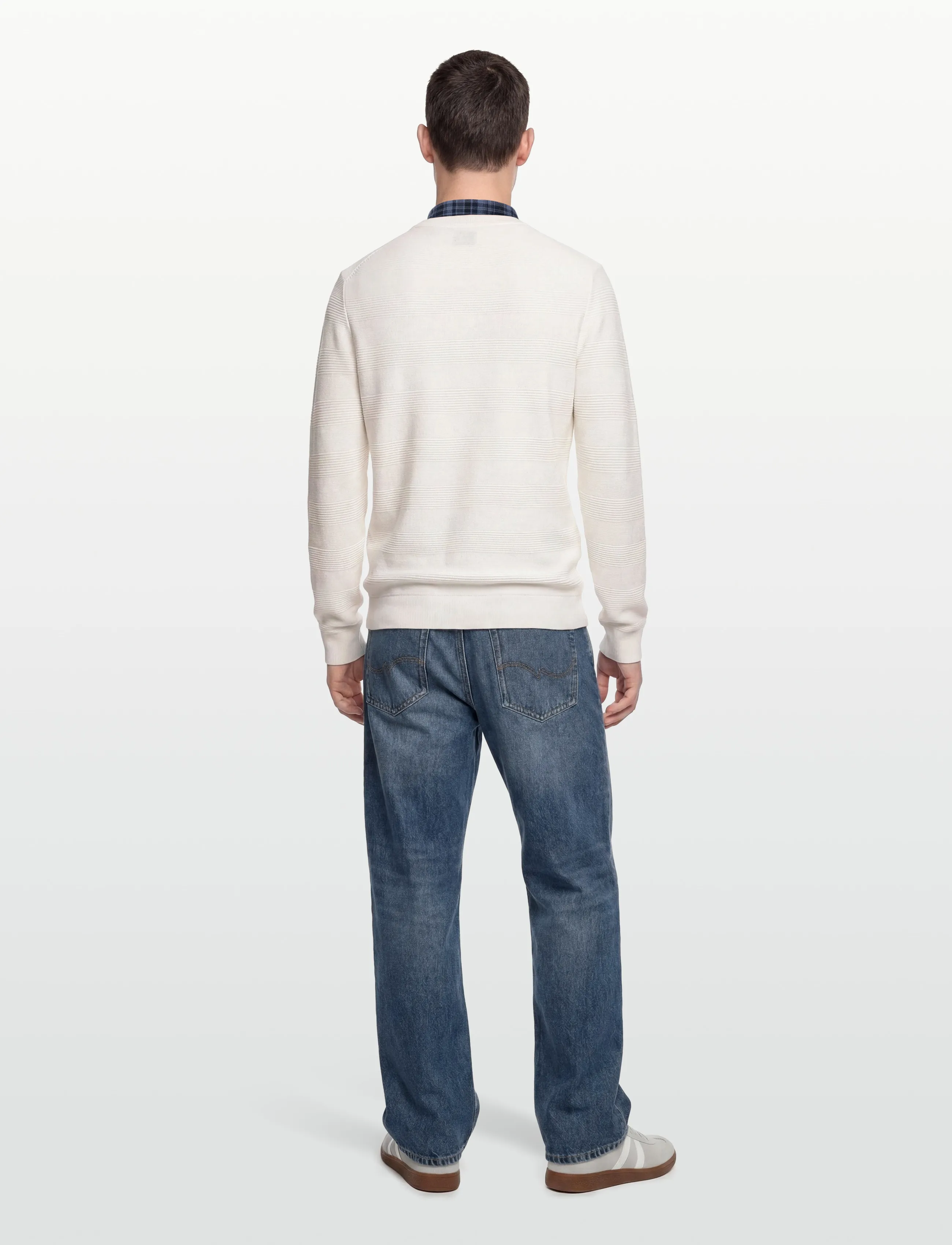 Gant Cotton Texture C-Neck stickade tröjor herr – bild 3