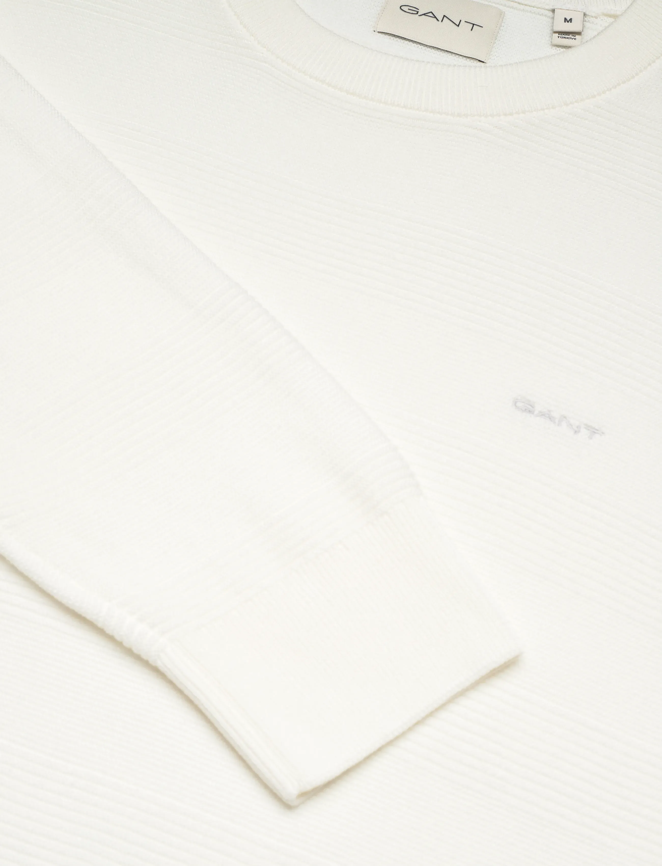 Gant - COTTON TEXTURE C-NECK - round necks - eggshell - 5