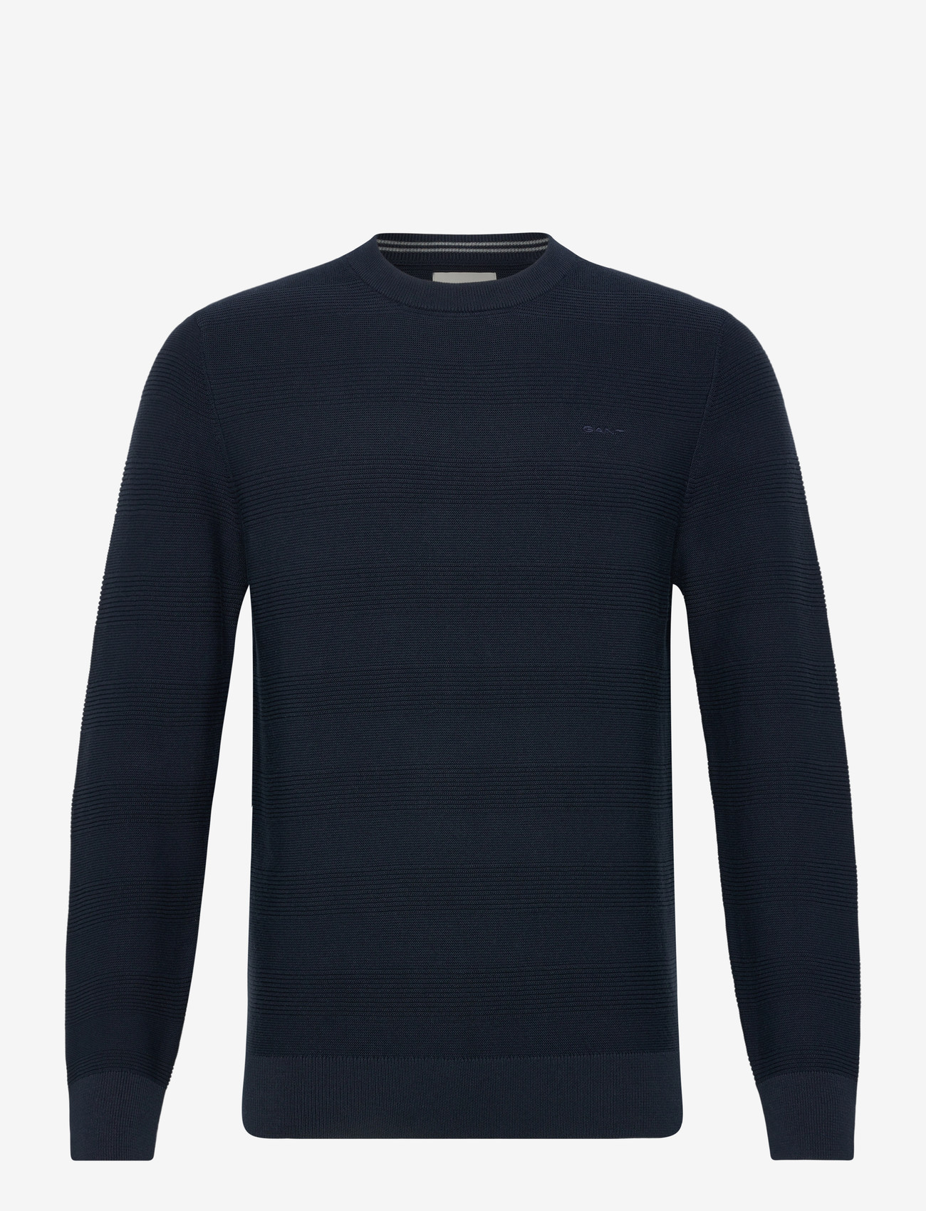 GANT - COTTON TEXTURE C-NECK - Ümmarguse kaelusega kudumid - evening blue - 0