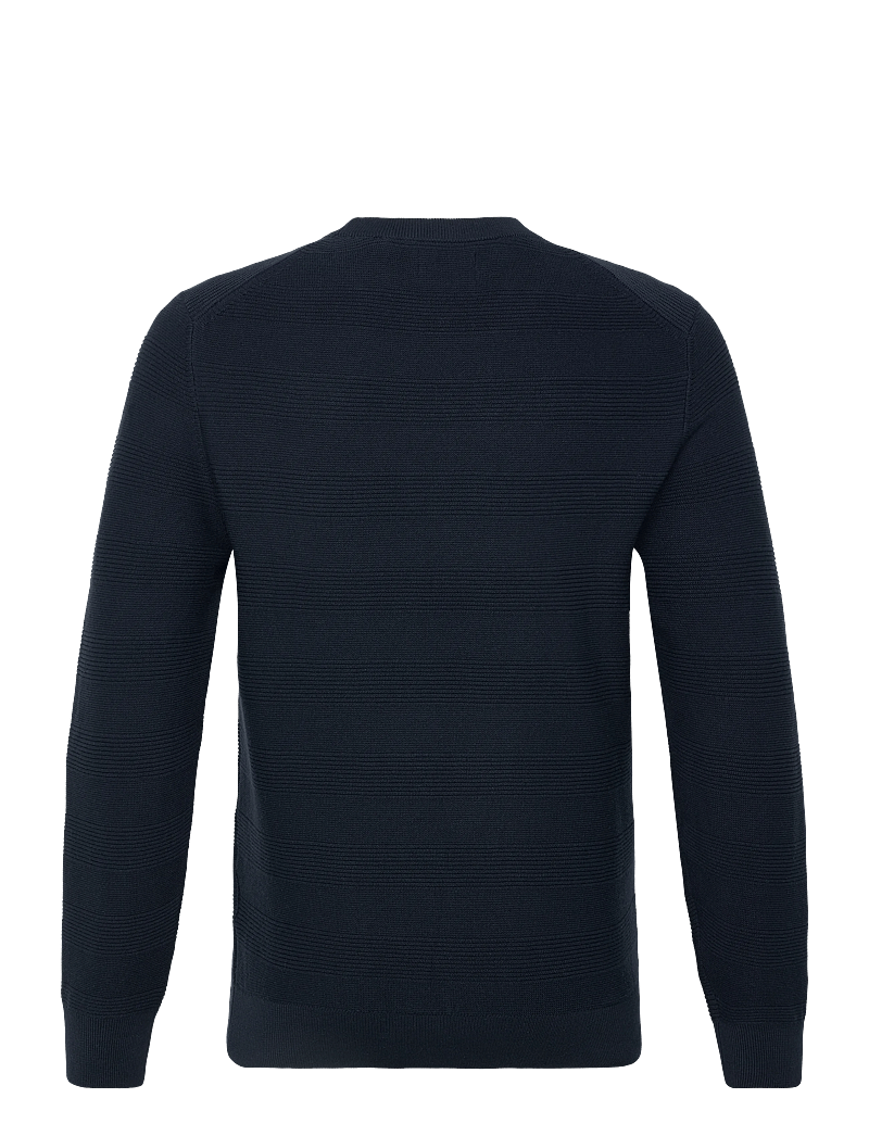 GANT - COTTON TEXTURE C-NECK - Ümmarguse kaelusega kudumid - evening blue - 1