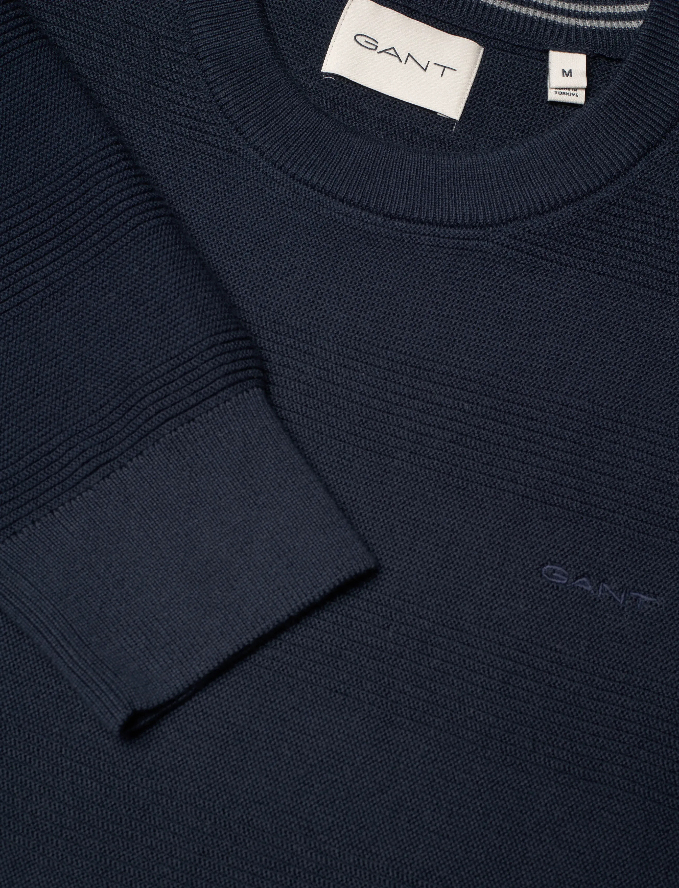 Gant - COTTON TEXTURE C-NECK - basisstrikkeplagg - evening blue - 5