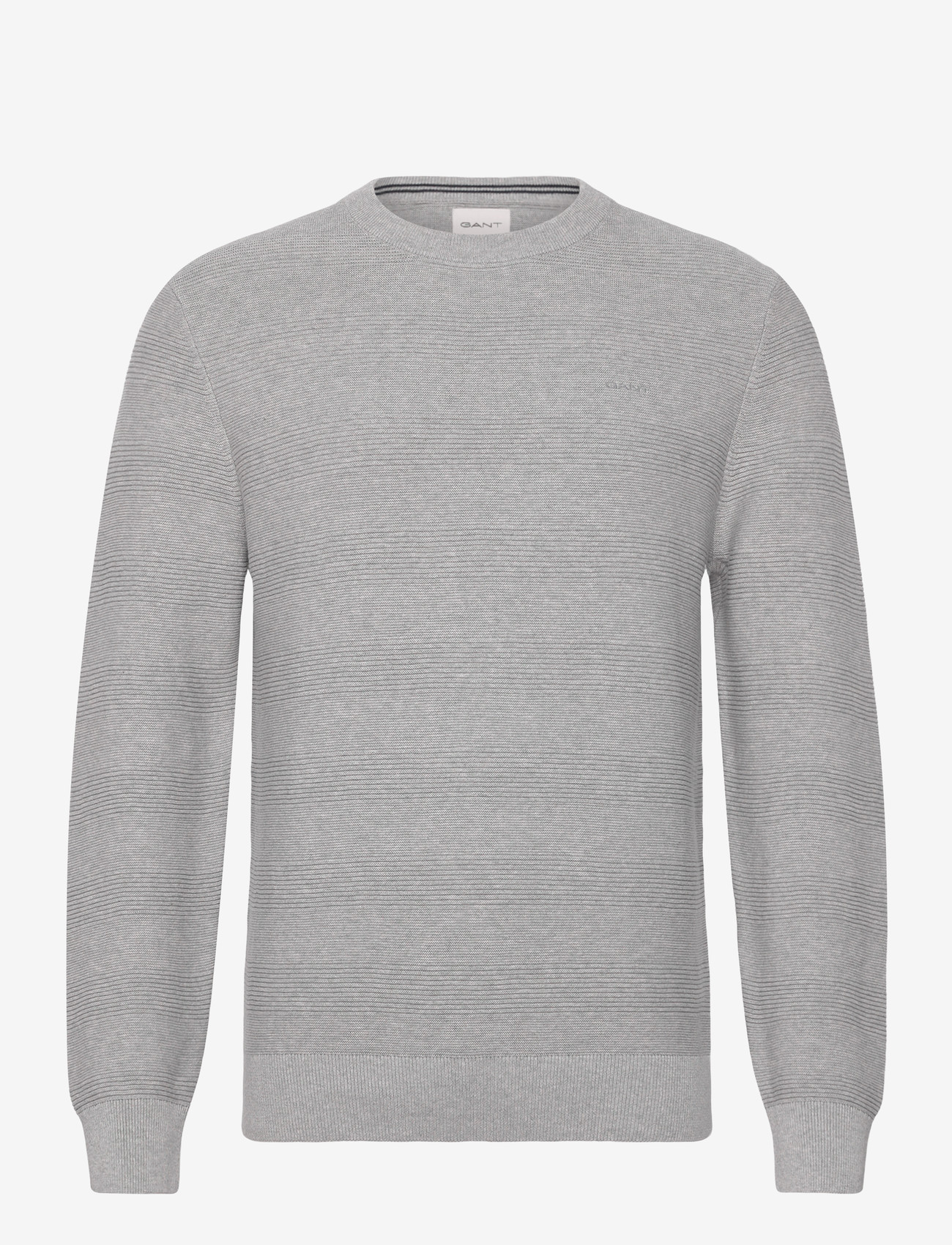GANT - COTTON TEXTURE C-NECK - pulls col rond - light grey melange - 1