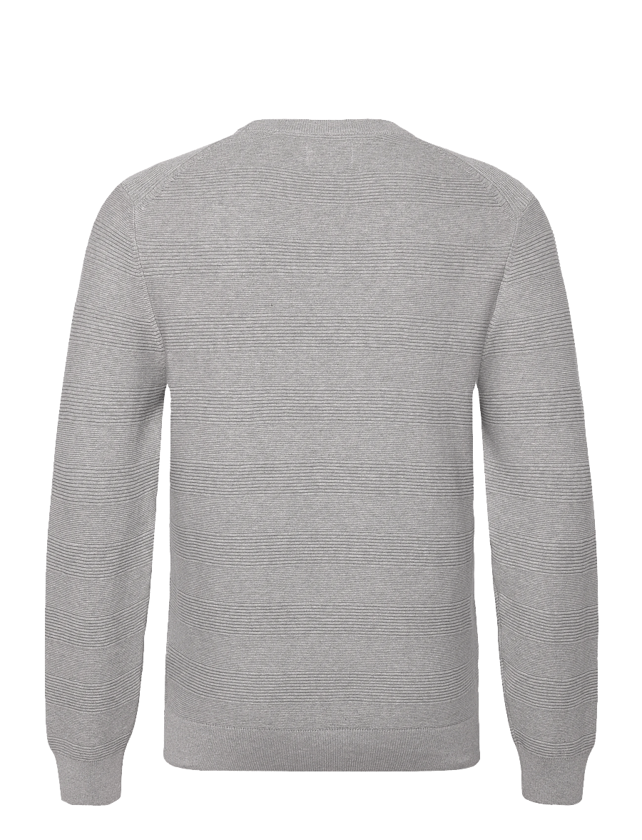 Gant - COTTON TEXTURE C-NECK - rundhalsad - light grey melange - 2