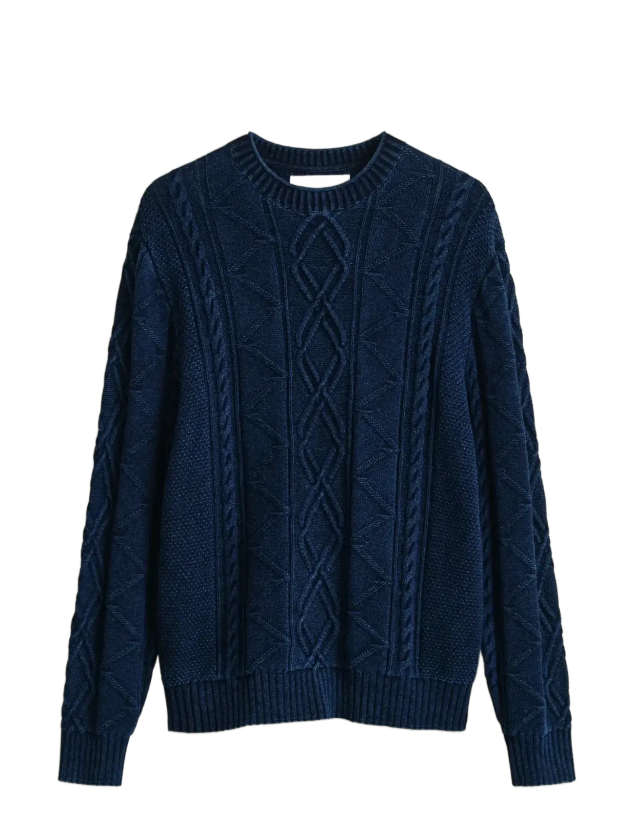 GANT INDIGO CABLE C-NECK - Tøj - RICH NAVY / navy