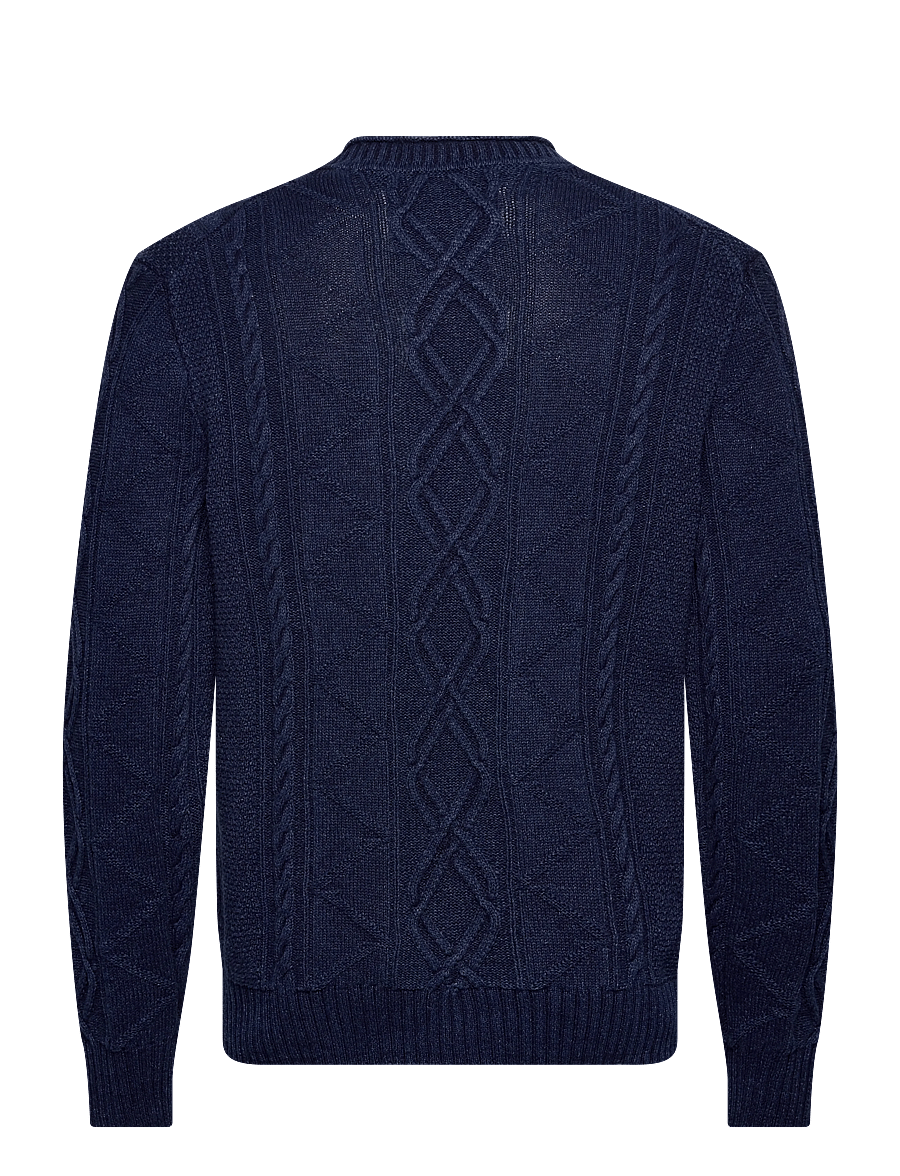 Gant - INDIGO CABLE C-NECK - rundhals - rich navy - 2