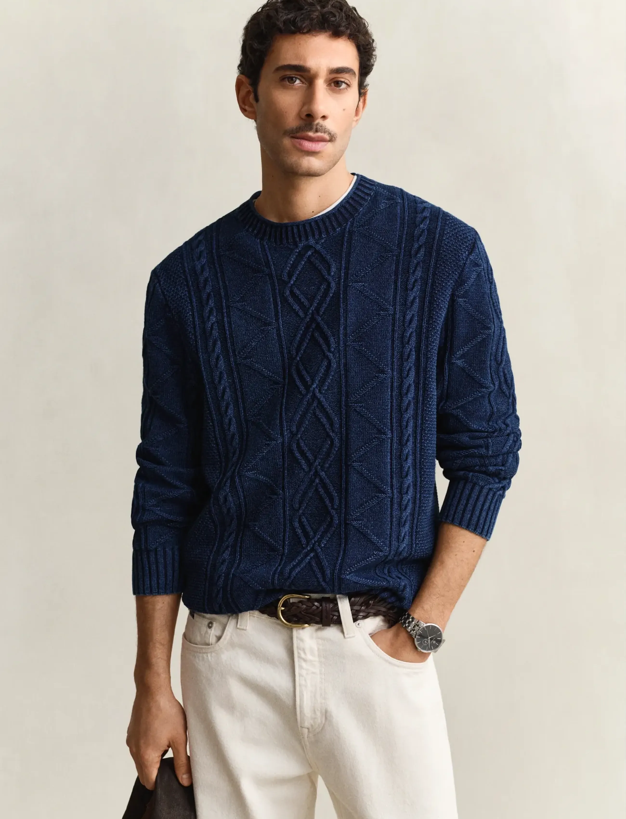 GANT INDIGO CABLE C-NECK - Shop by occasion - RICH NAVY / navy