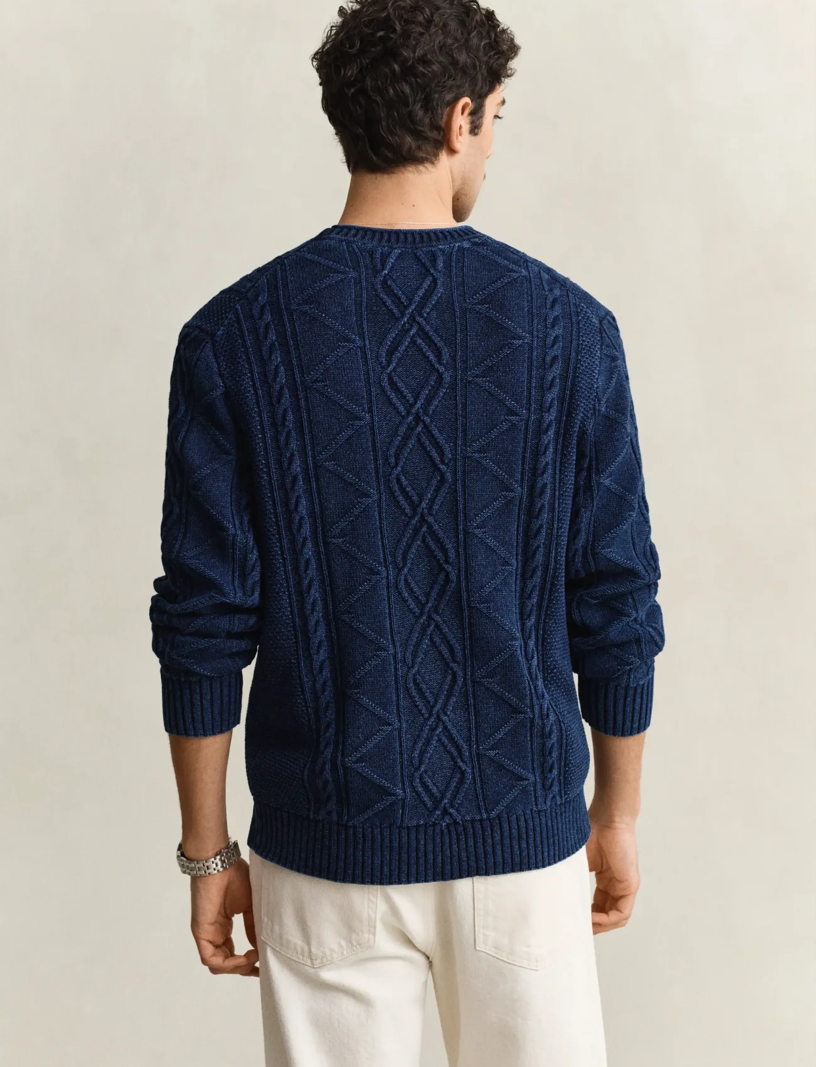 Gant - INDIGO CABLE C-NECK - strickmode - rich navy - 3