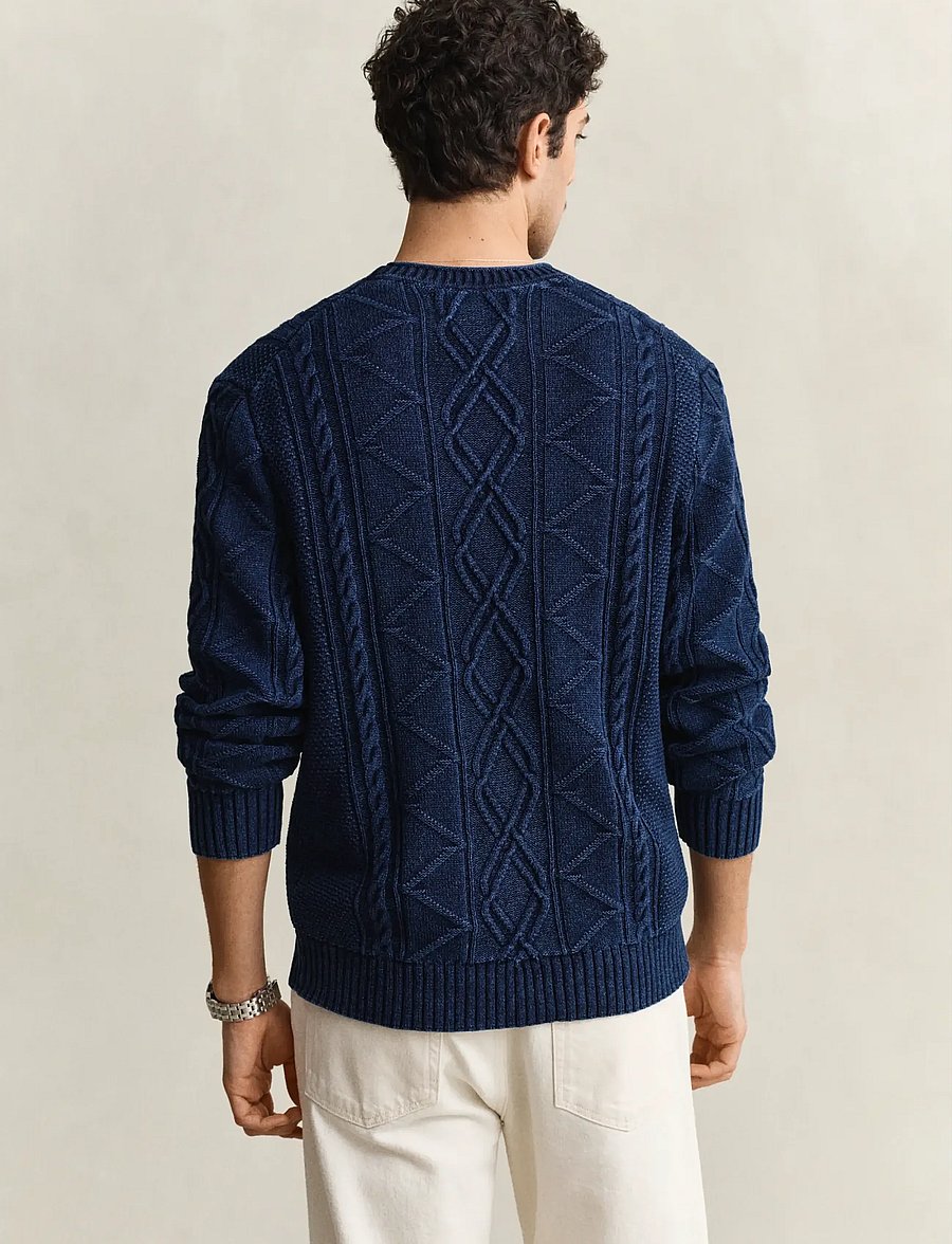Gant - INDIGO CABLE C-NECK - rundhals - rich navy - 3