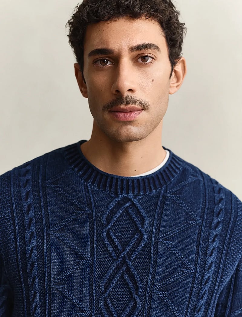 GANT - INDIGO CABLE C-NECK - rundhals - rich navy - 4