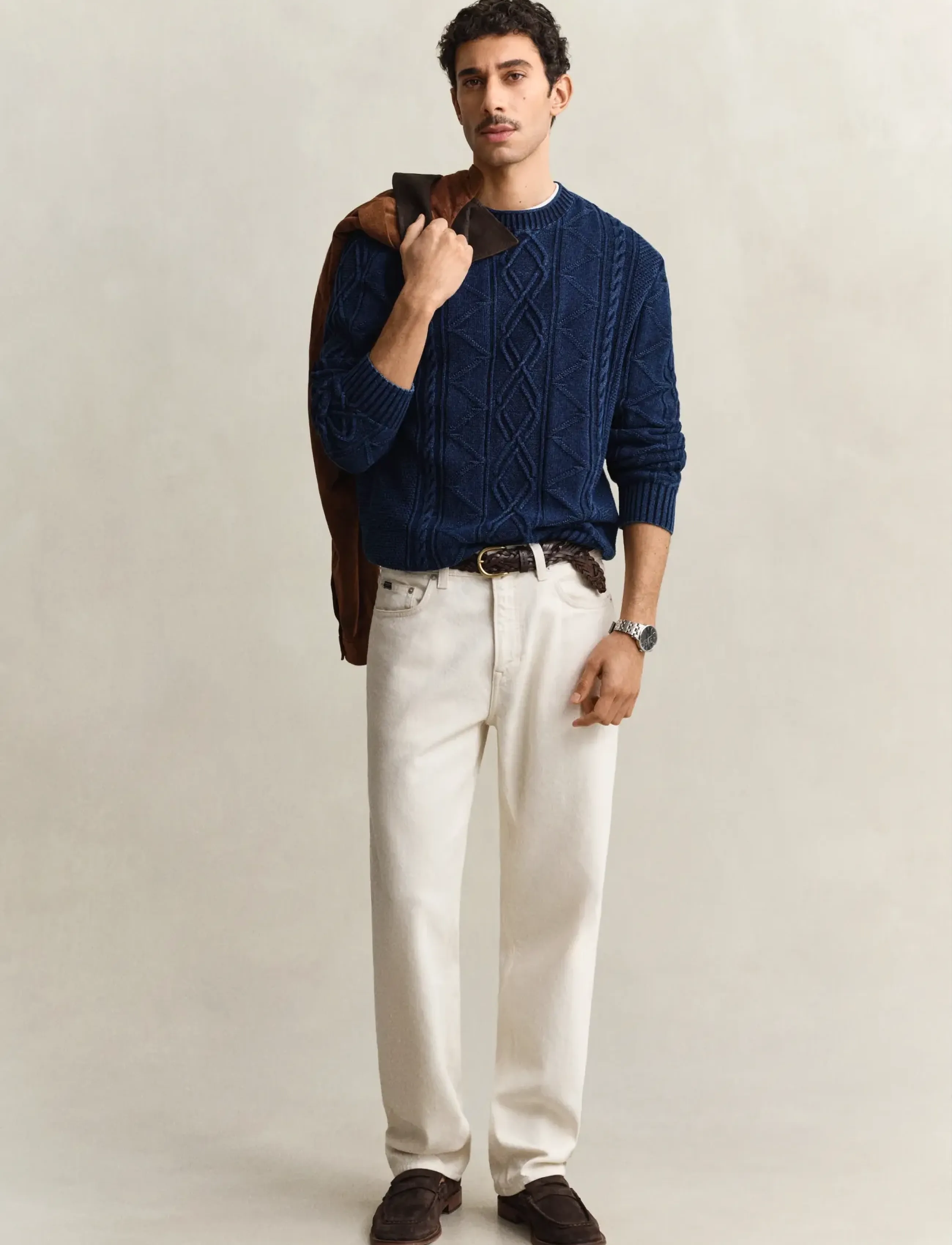 Gant - INDIGO CABLE C-NECK - strickmode - rich navy - 5