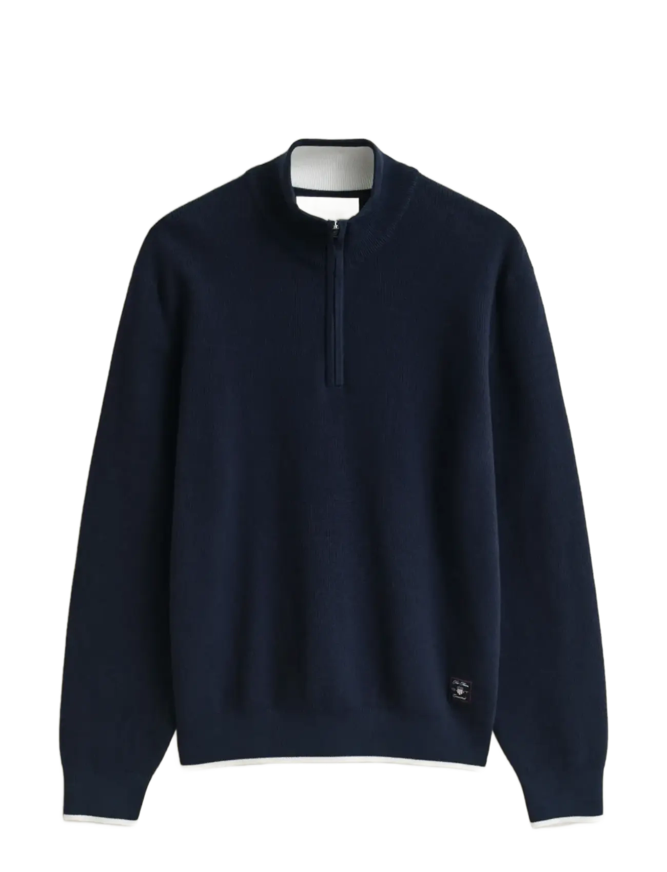 COTTON RIB HALF ZIP - EVENING BLUE