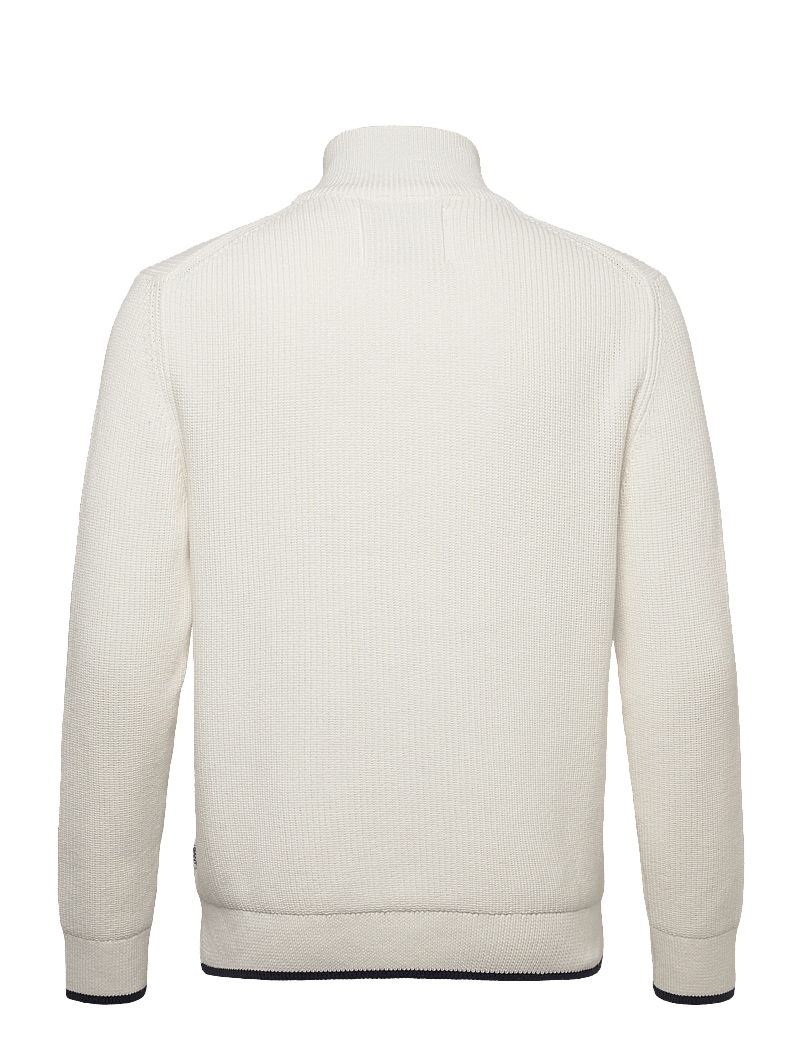 GANT - COTTON RIB BUTTONED CARDIGAN - cardigans - eggshell - 1