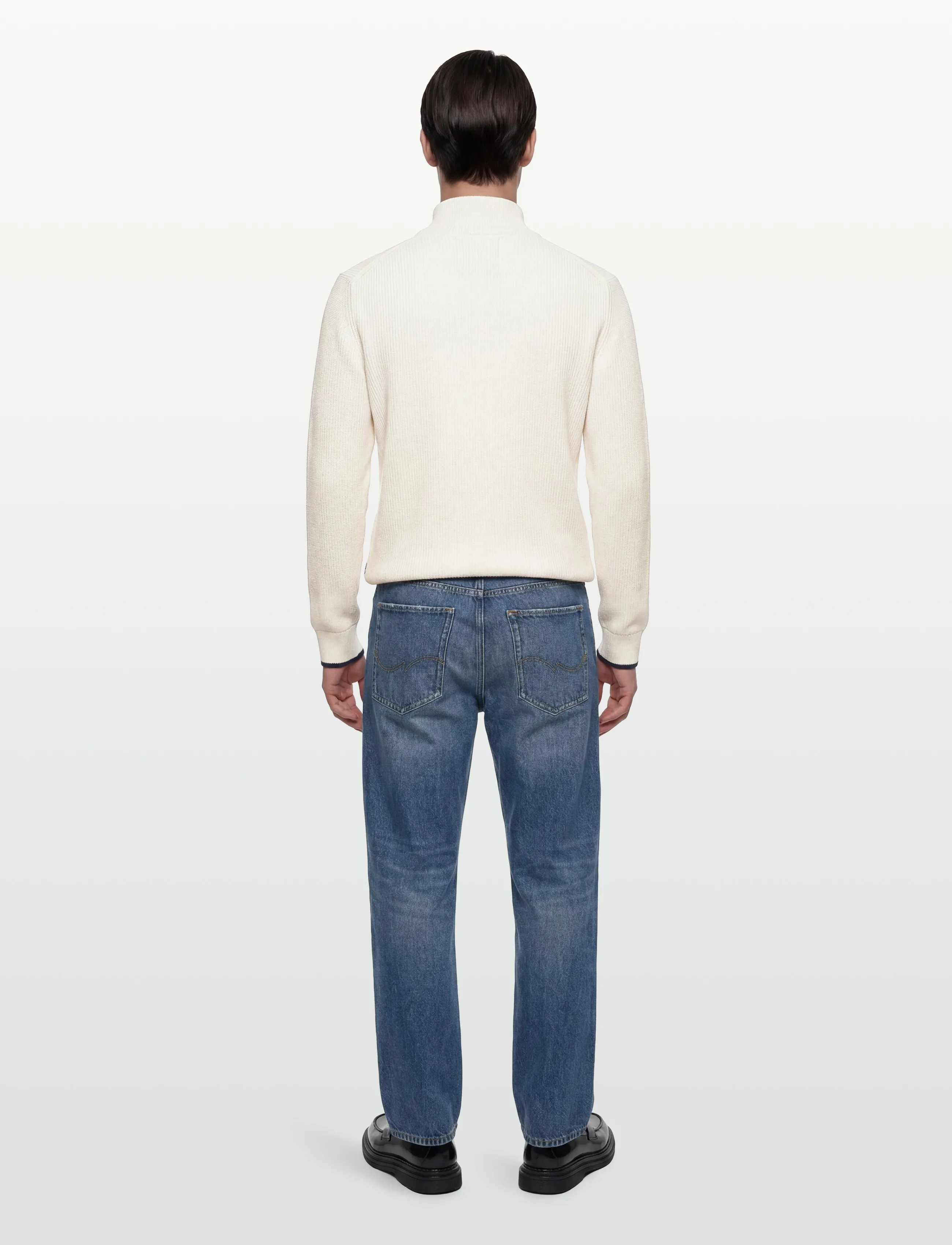 Gant - COTTON RIB BUTTONED CARDIGAN - cardigans - eggshell - 4